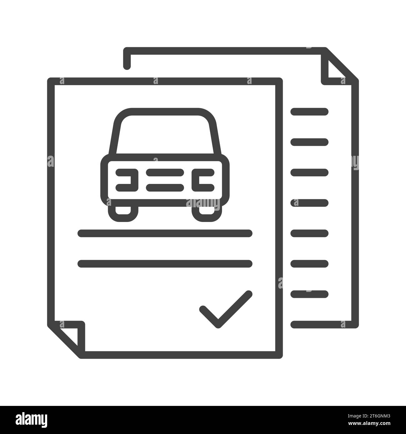 Contrat de location de voiture ou vecteur d'assurance icône de contour de concept ou élément de conception Illustration de Vecteur