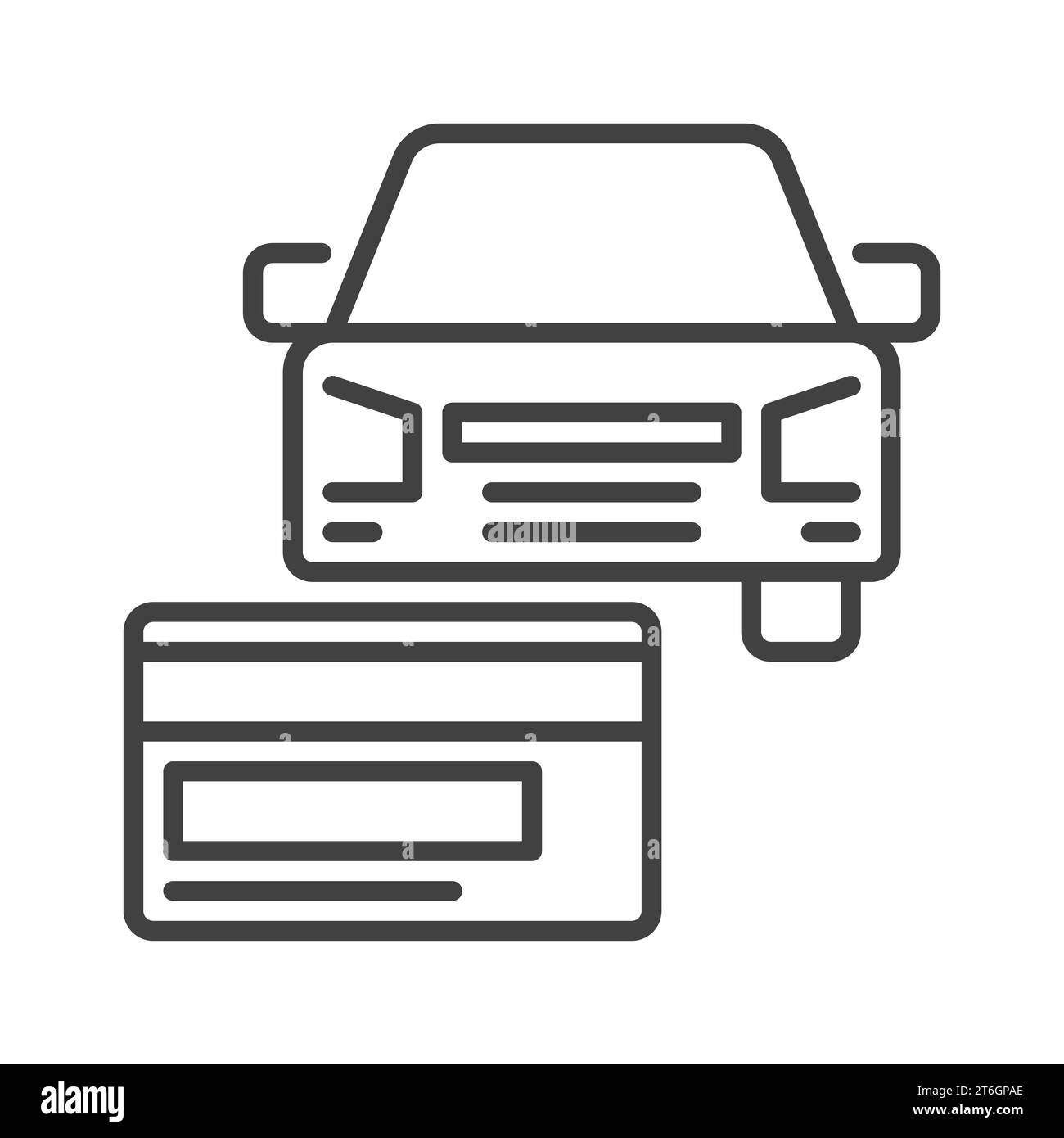 Icône ou symbole de concept de vecteur de paiement de Carsharing Illustration de Vecteur