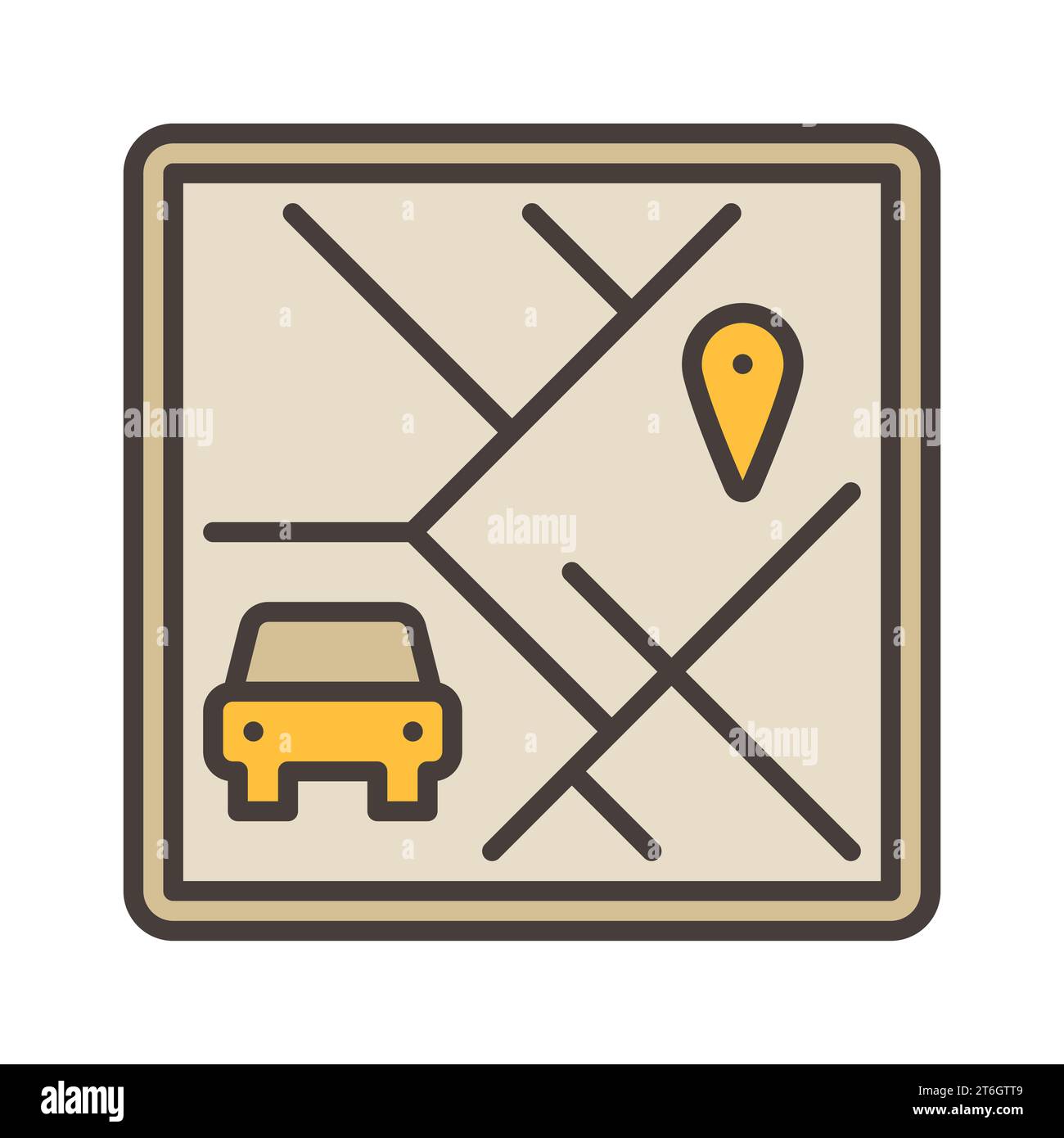 Carsharing Map App vecteur concept icône ou signe coloré Illustration de Vecteur