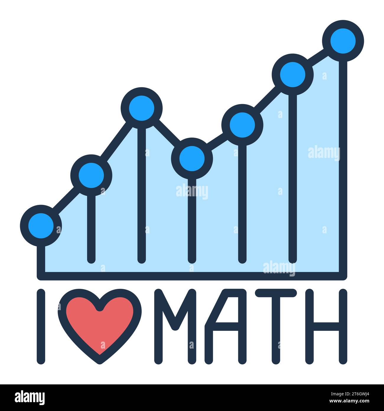 I Love Math Vector Mathematics concept icône colorée ou élément de conception Illustration de Vecteur