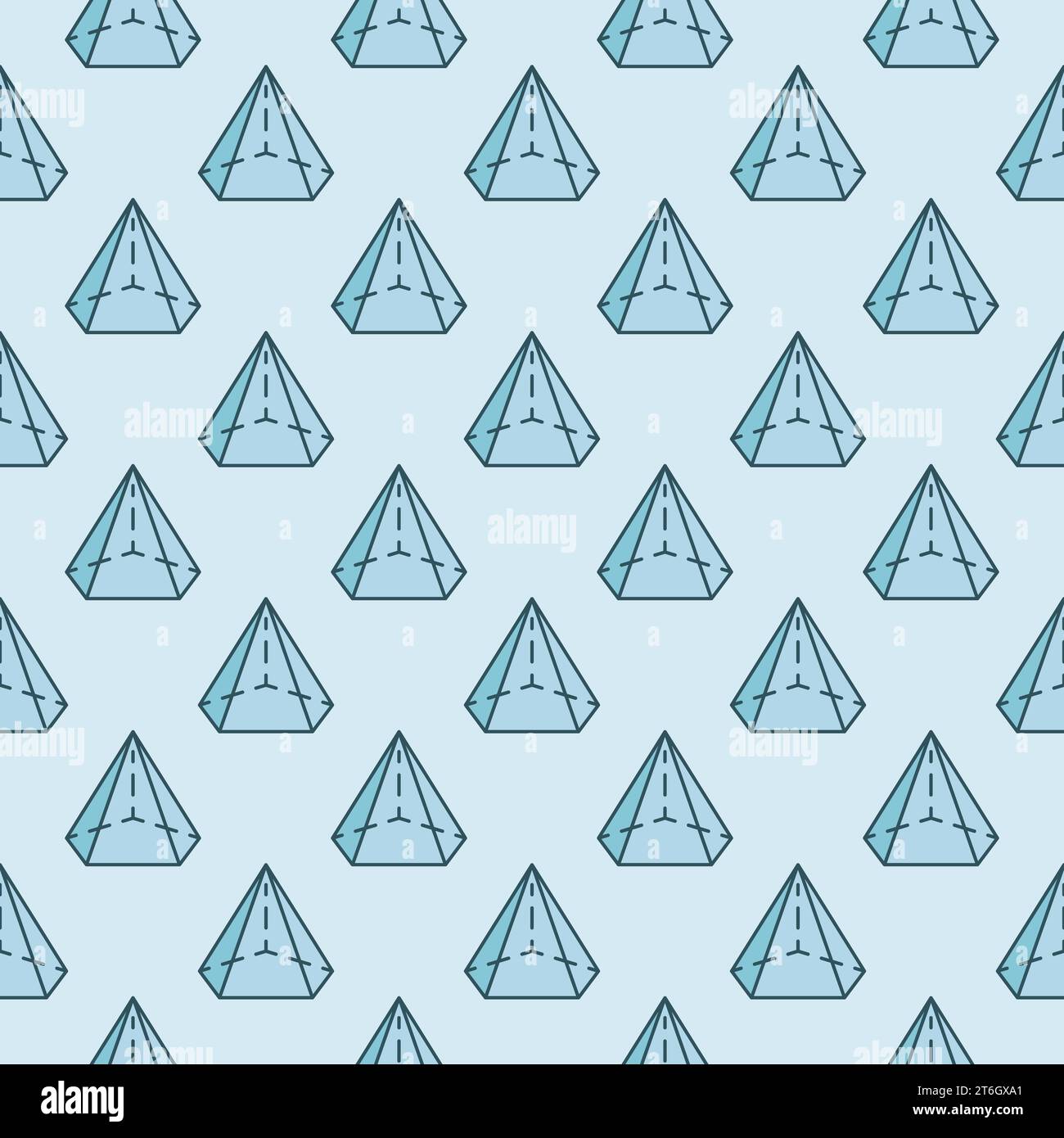 Forme de cône pentagonale motif sans couture vecteur bleu. Contexte du concept Geometry Science Illustration de Vecteur