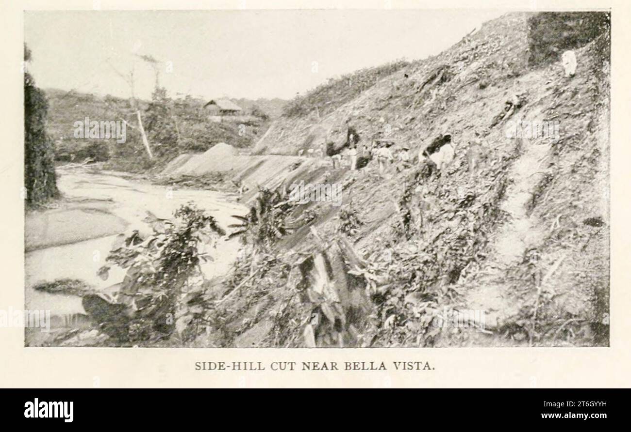 SIDE-HILL COUPÉ PRÈS DE BELLA VISTA À PARTIR DU BÂTIMENT FERROVIAIRE ARTICLE ET DE L'EXPLOITATION MINIÈRE DU MANGANÈSE EN COLOMBIE. Eduardo J. Chibas. Extrait du magazine Engineering CONSACRÉ AU PROGRÈS INDUSTRIEL Volume XII octobre 1896 à mars 1897 The Engineering Magazine Co Banque D'Images