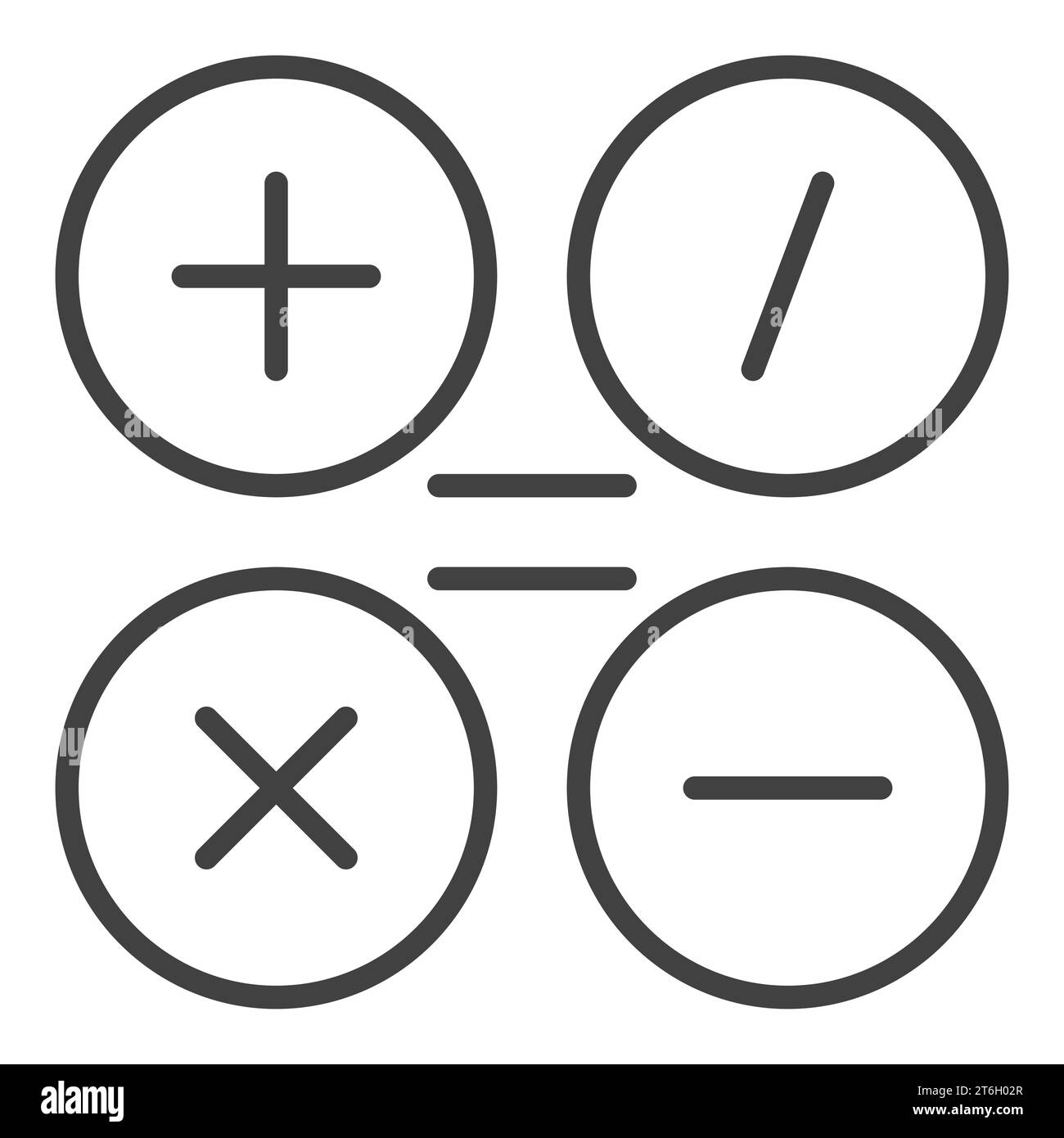 Vecteur de symboles mathématiques de base concept mathématique icône ou symbole linéaire Illustration de Vecteur