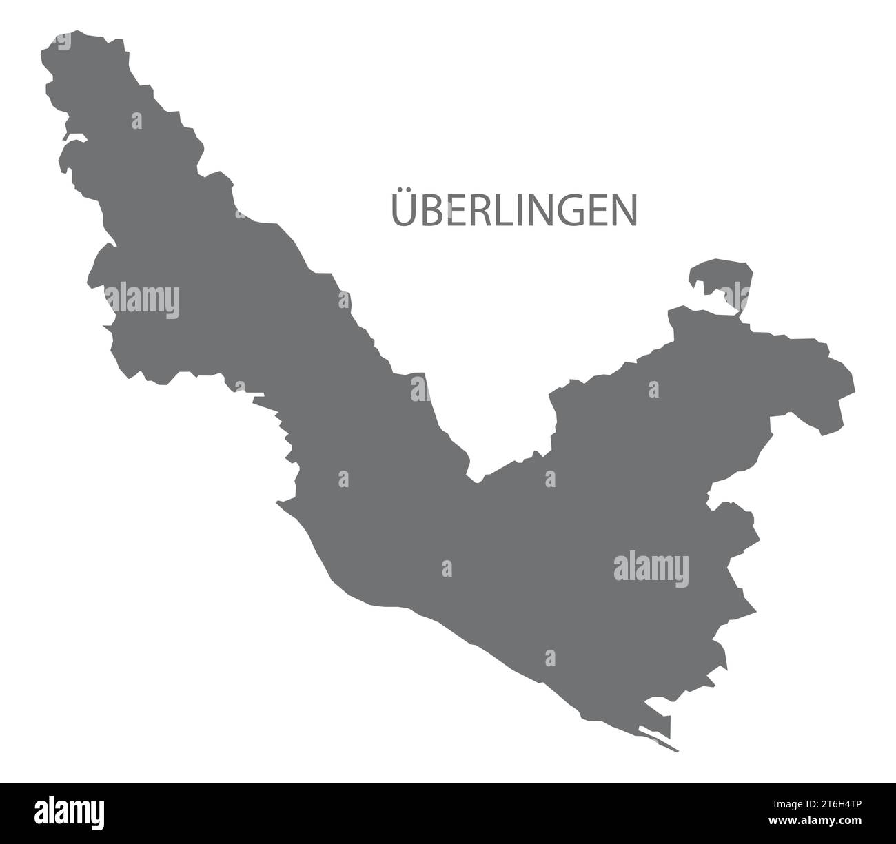 Überlingen carte de la ville allemande illustration en forme de silhouette grise Illustration de Vecteur