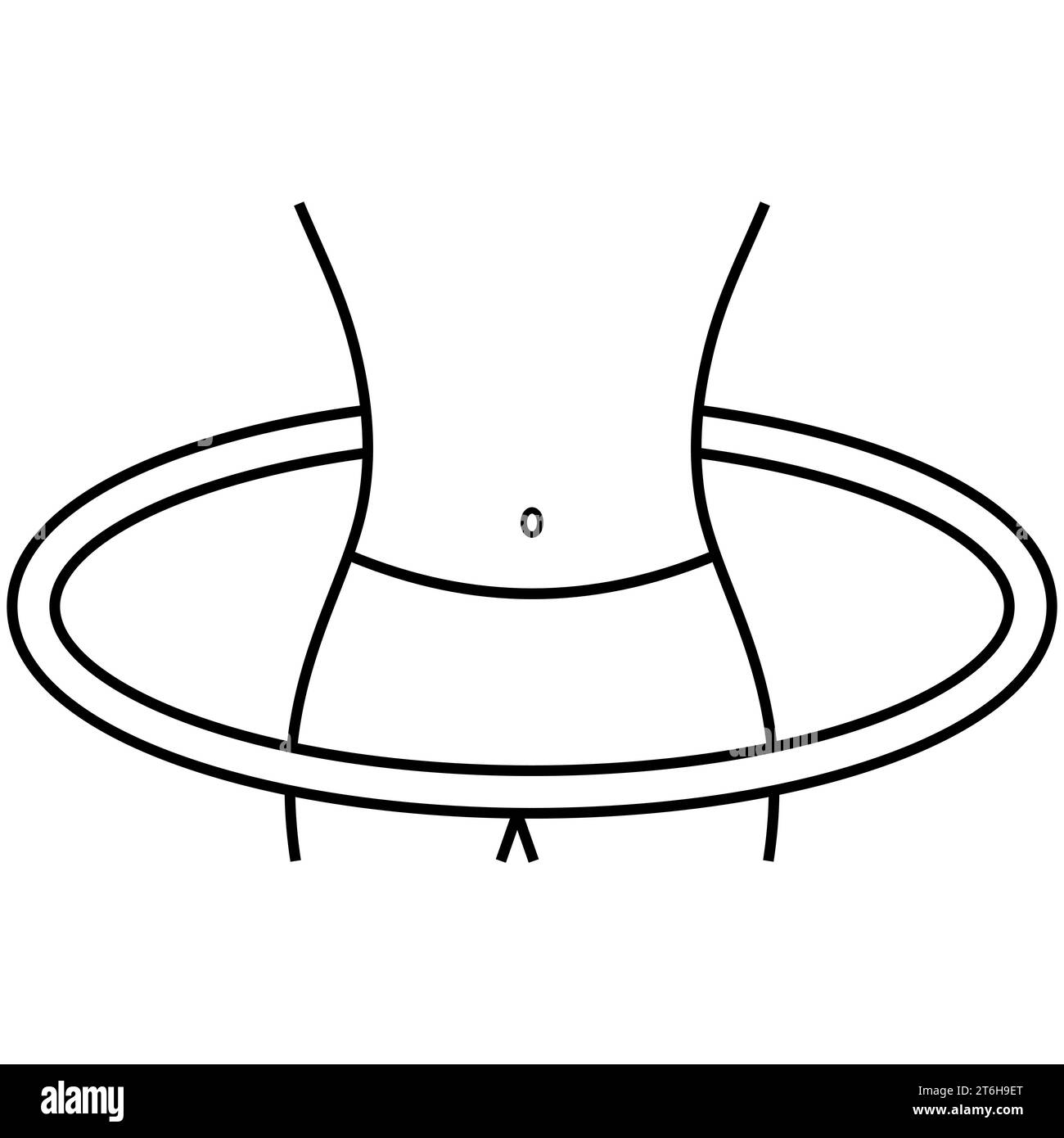 Hula Hoop fitness, échauffement, entraînement des hanches dans des mouvements circulaires Illustration de Vecteur