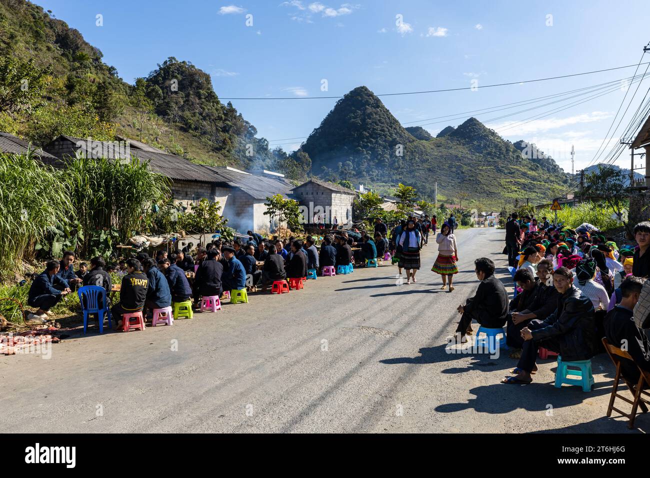 Traditionell Hmong peuple à la boucle de Ha Giang au Vietnam Banque D'Images