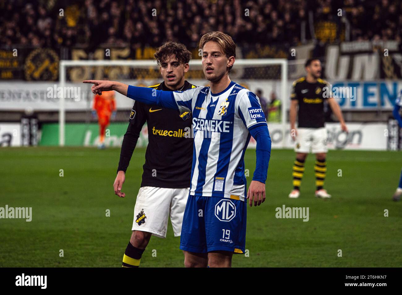 Halmstad, Suède. 06 novembre 2023. Arbnor Mucolli (19) d'IFK Gothenburg vu lors du match Allsvenskan entre IFK Gothenburg et AIK au Gamle Ullevi à Gothenburg. (Crédit photo : Gonzales photo - Amanda Persson). Banque D'Images