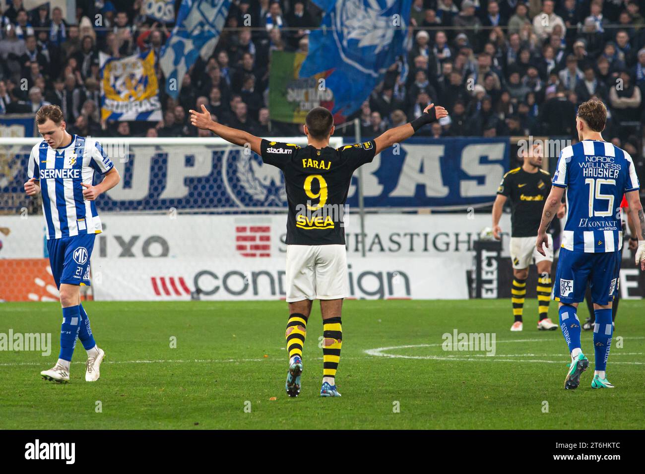 Halmstad, Suède. 06 novembre 2023. Omar Faraj (9) de l'AIK vu lors du match Allsvenskan entre IFK Gothenburg et AIK au Gamle Ullevi à Gothenburg. (Crédit photo : Gonzales photo - Amanda Persson). Banque D'Images