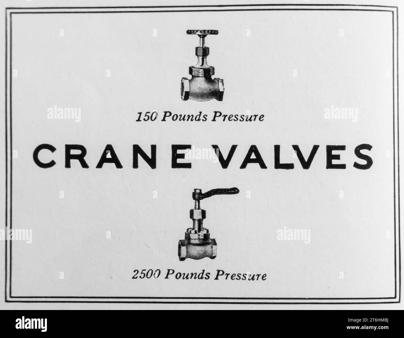 1927 valves de grue ad Banque D'Images