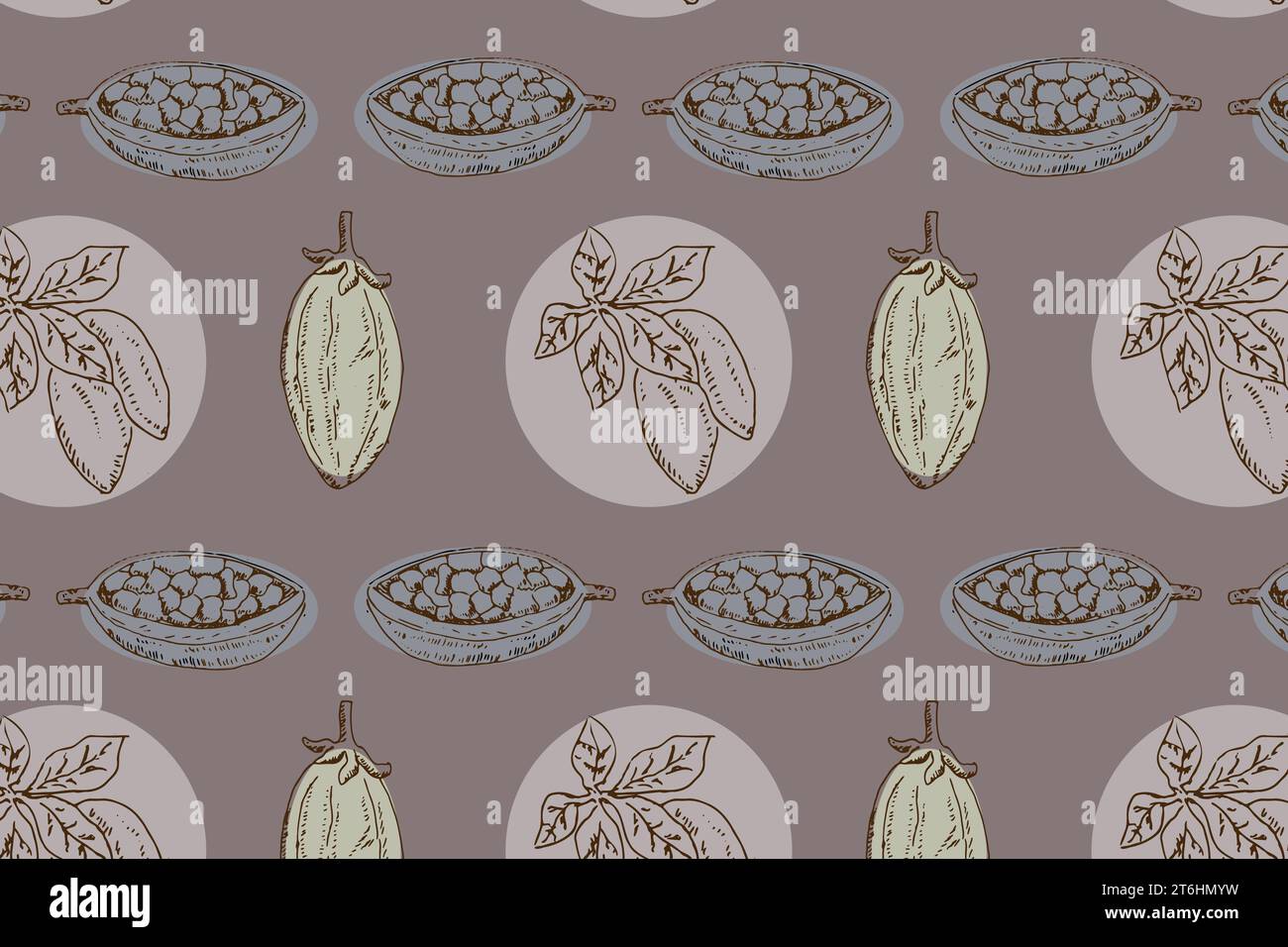 fond sans couture de haricots de baobab avec des parties de plantes Illustration de Vecteur