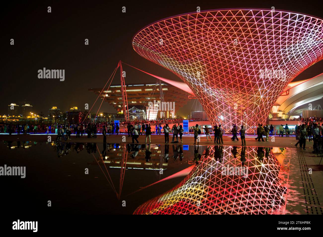 China Shanghai Expo 2010 Pavillon chinois de nuit Banque D'Images