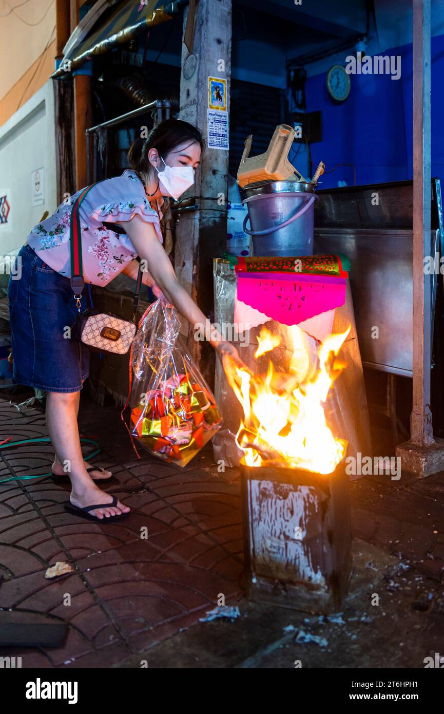 Thaïlande, Bangkok, Chinatown au moment du nouvel an chinois Banque D'Images