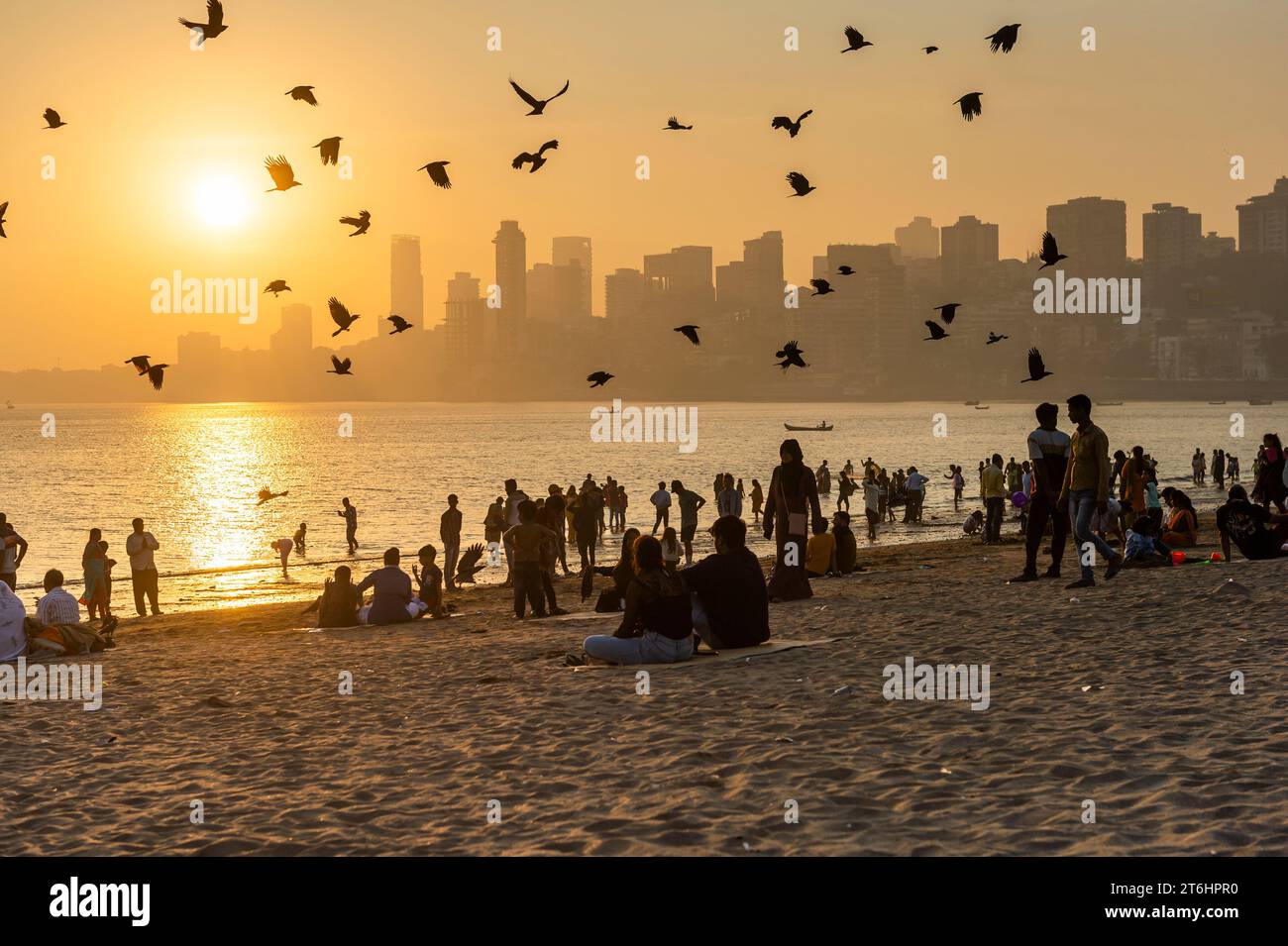 Inde, Mumbai, Chowpatty Beach Banque D'Images