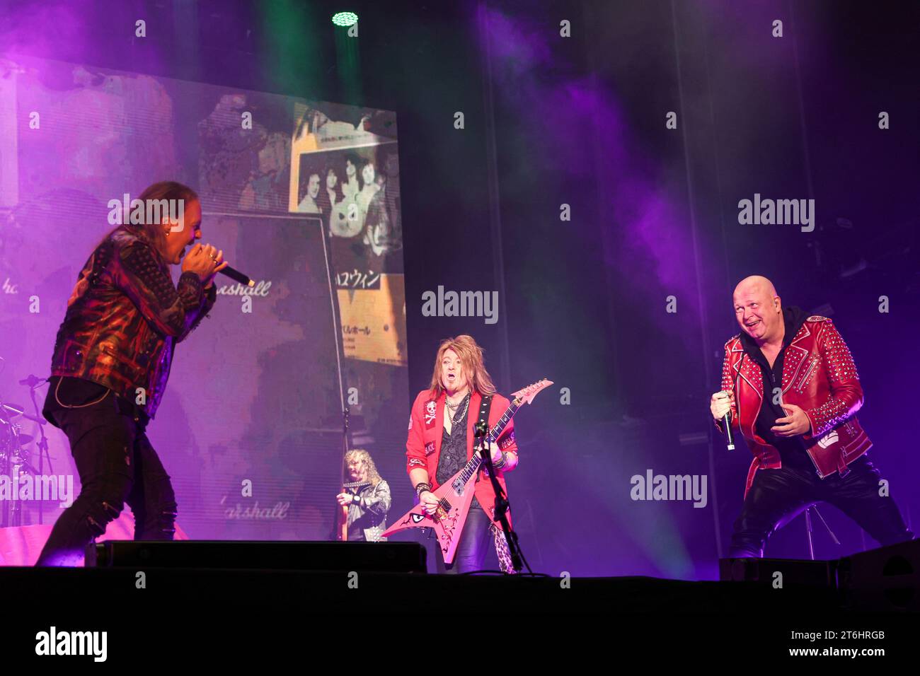 TOLUCA, MEXIQUE - NOVEMBRE 3 : Andi Deris, Kai Hansen et Michael Kiske de Helloween jouent., lors d'un spectacle dans le cadre du 'Hell & Heaven 2023' au Foro Pegaso le 3 novembre 2023 à Toluca, Mexique. (Photo de Norte photo) Banque D'Images