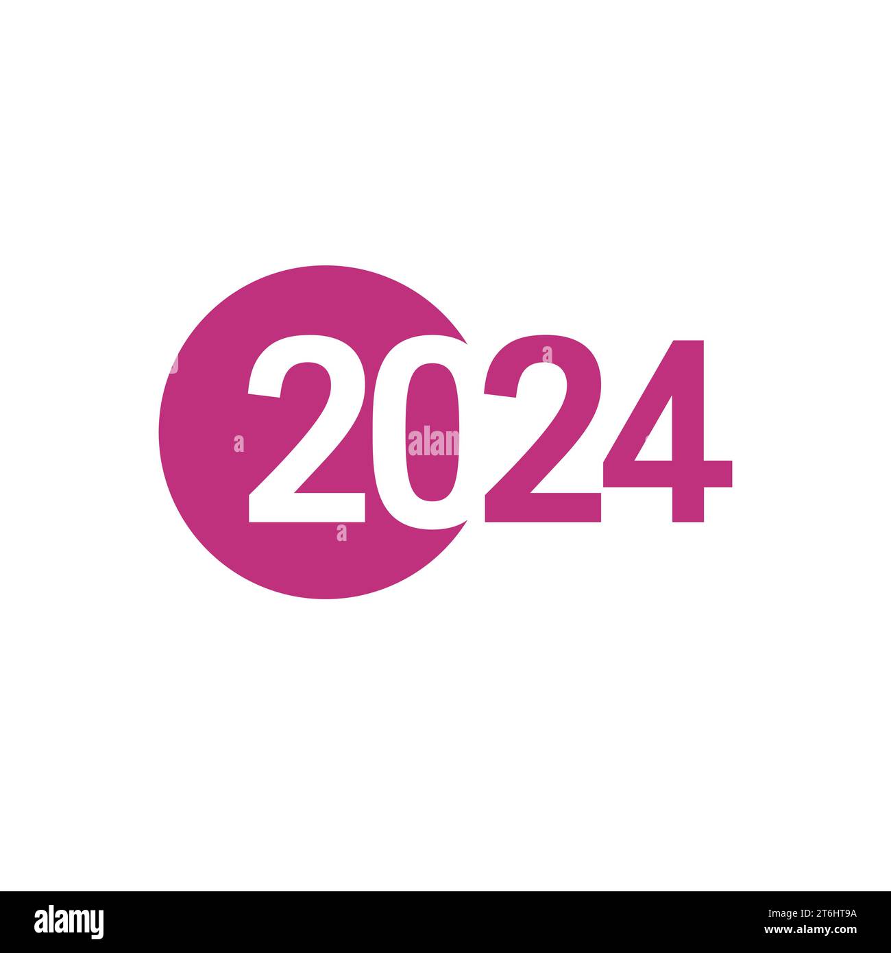 Logo numérique créatif 2024. Design moderne. Icône ou bannière de bonne année. Style professionnel. Beau modèle tendance. Concept numérique ou corporatif. Illustration de Vecteur