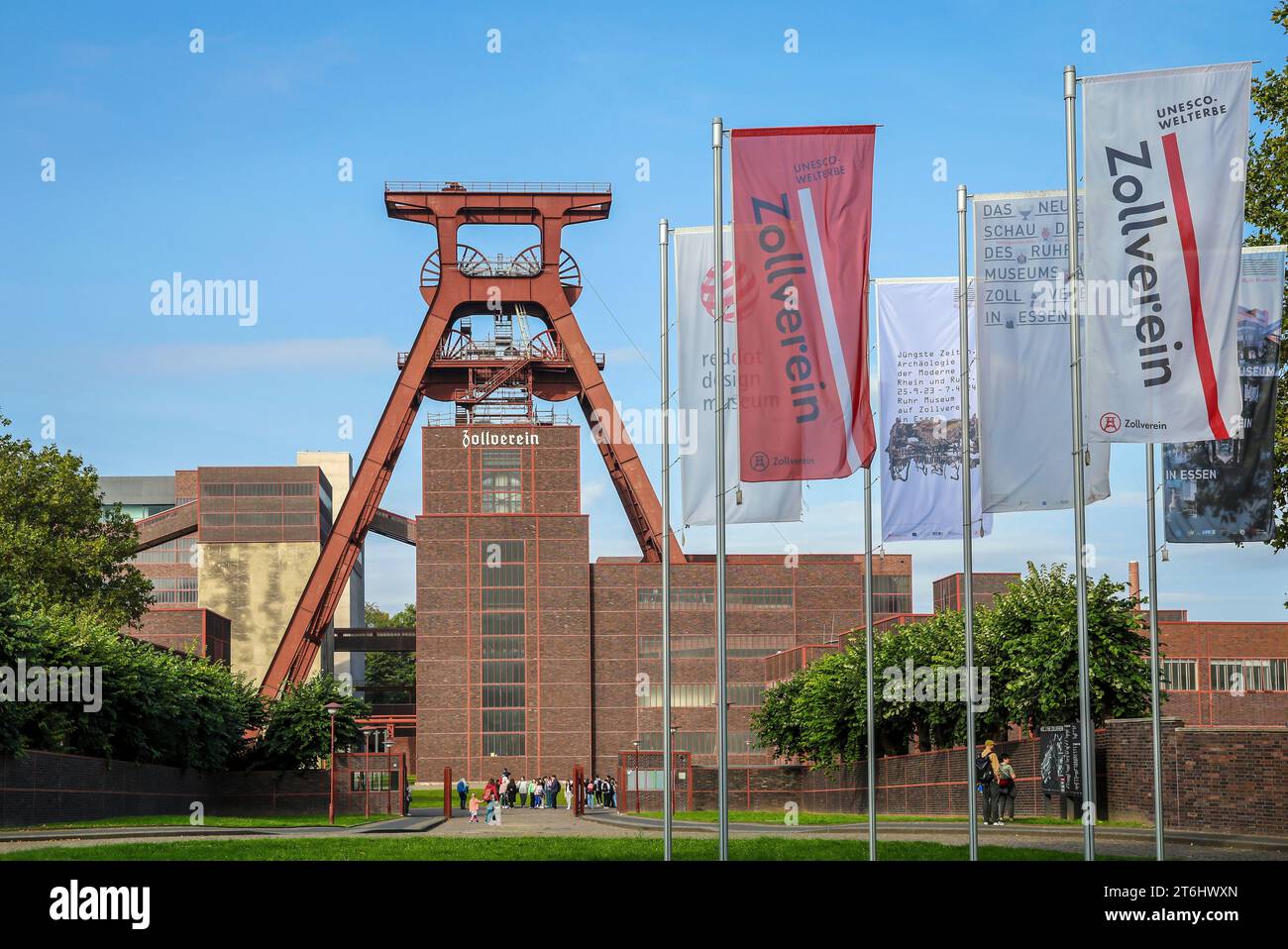 Essen, région de la Ruhr, Rhénanie-du-Nord-Westphalie, Allemagne - Zeche Zollverein, patrimoine mondial de l'UNESCO Zollverein, Foerderturm. Banque D'Images