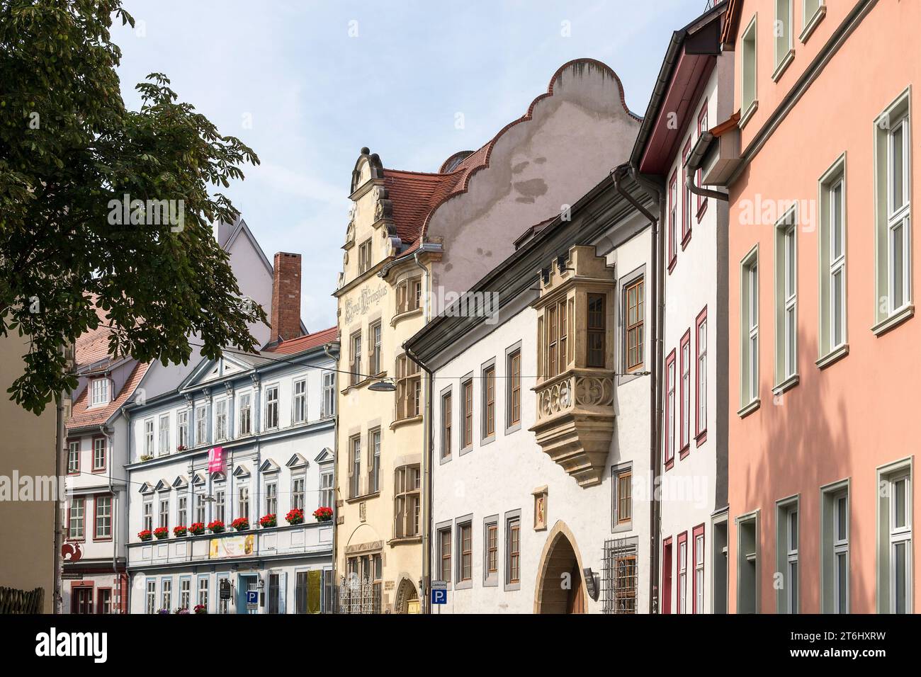 Thuringe, Erfurt, Vieille ville, Allerheiligenstraße, Haus zum Güldenen Stern (première impression avec caractères mobiles) Banque D'Images