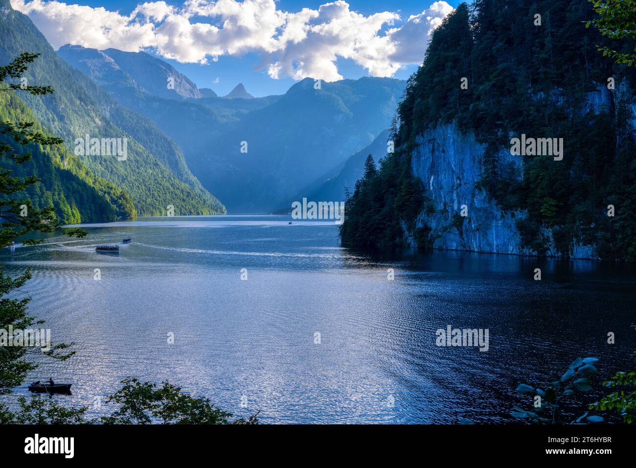 Königsee, Ramsau am Königsee, Berchtesgaden, haute-Bavière, Bavière, Allemagne Banque D'Images