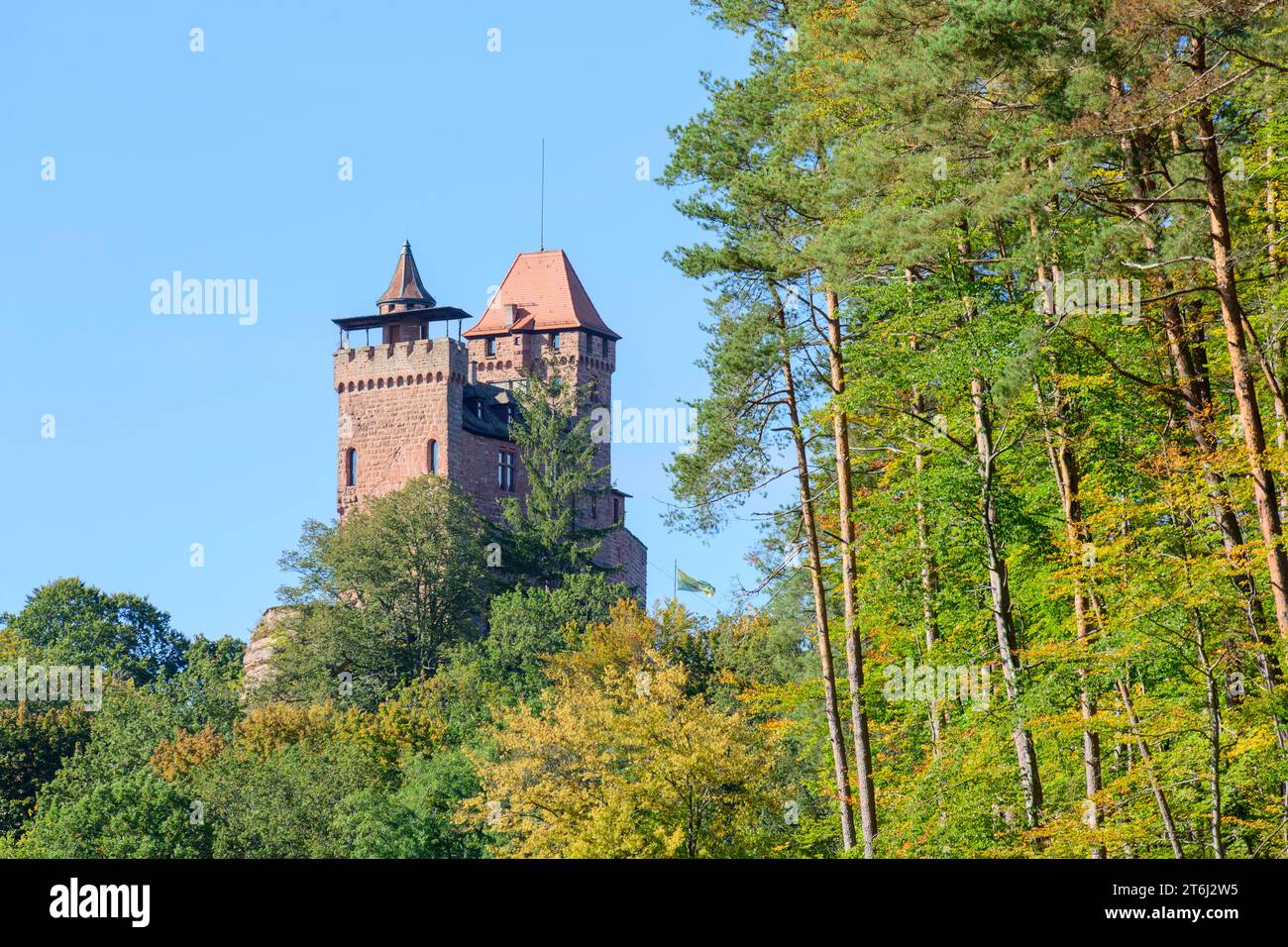 Allemagne, Rhénanie-Palatinat, château de Berwartstein, est un château médiéval de roche. Banque D'Images