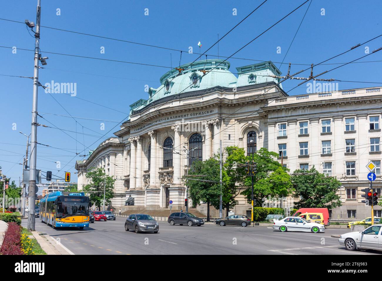 Sofia University St Kliment Ohridski, Tsar Osvoboditel Boulevard, Sofia, République de Bulgarie Banque D'Images