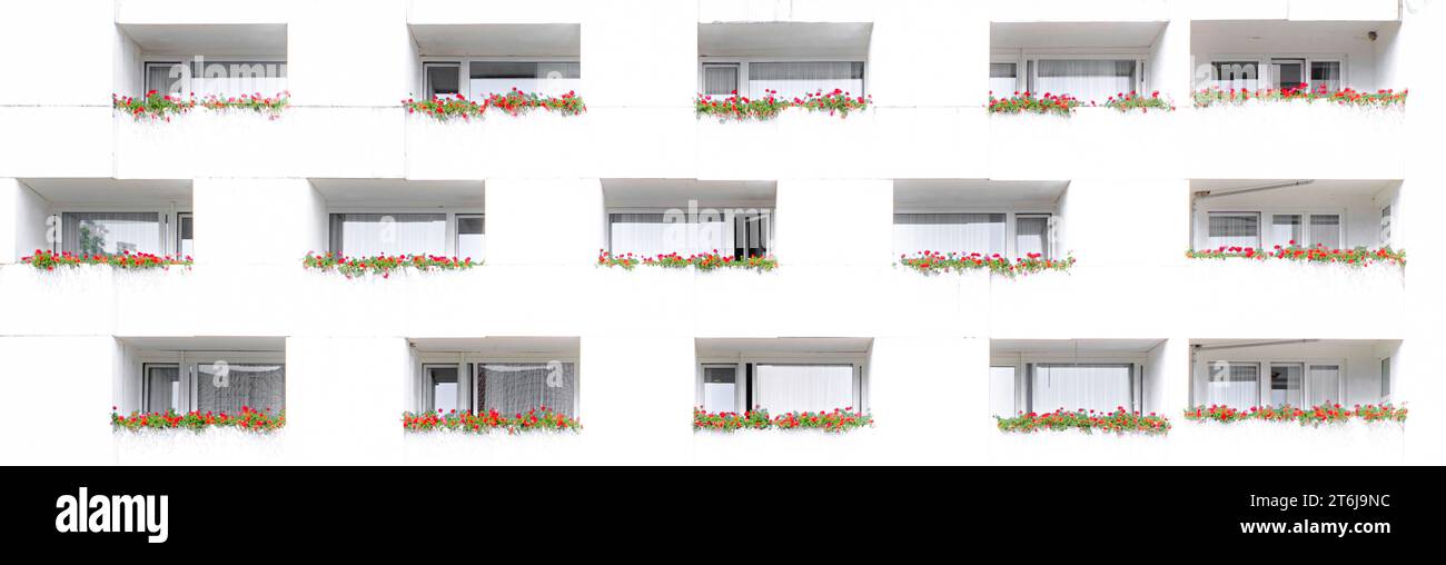 maison de retraite, façade, fenêtre, détail Banque D'Images