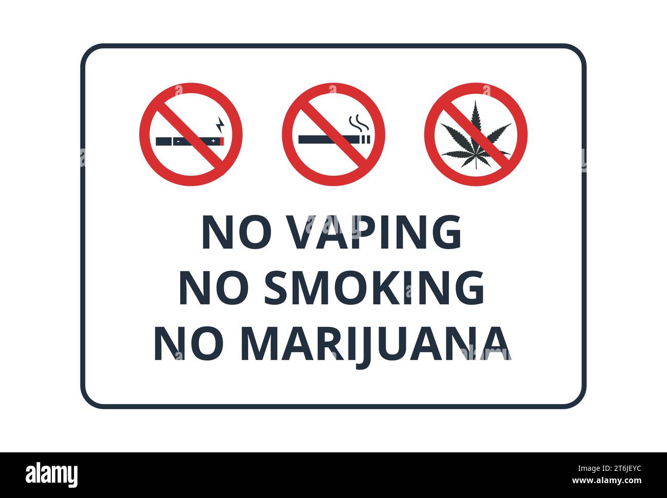Panneau interdiction de fumer, vapotage et marijuana Illustration de Vecteur