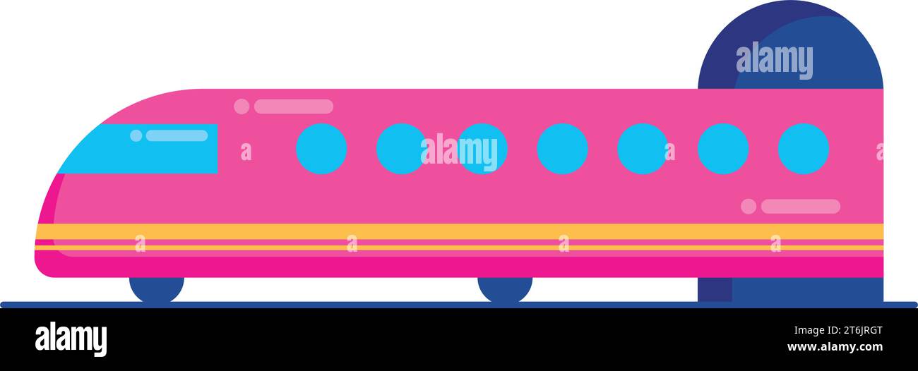 Vue latérale d'un vecteur d'icône de train coloré Illustration de Vecteur