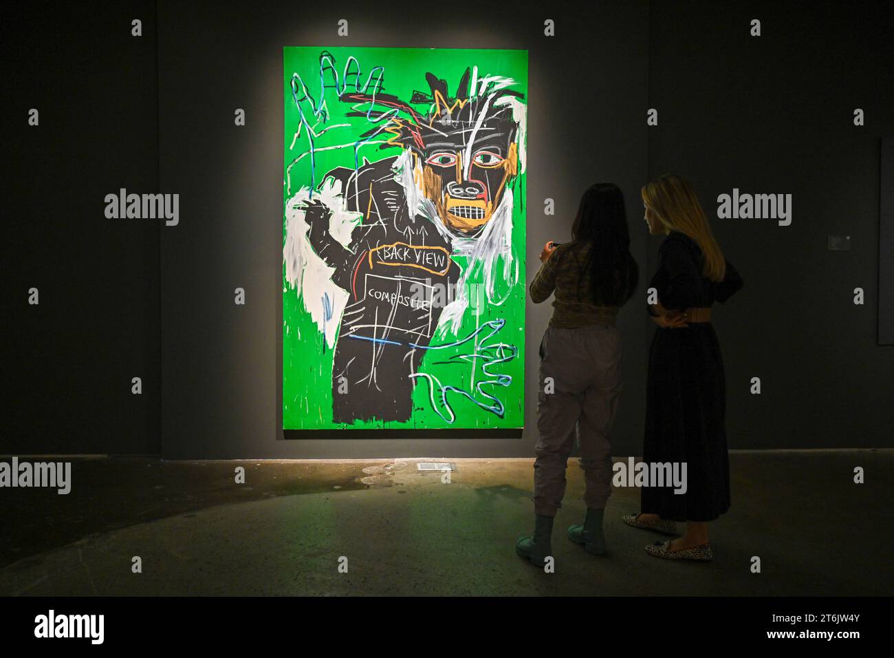 Une peinture de Jean-Michel Basquiat intitulée «Autoportrait en talon, deuxième partie» avec une valeur estimée de 40.000.000 - 60.000.000 USD, exposée à SO Banque D'Images