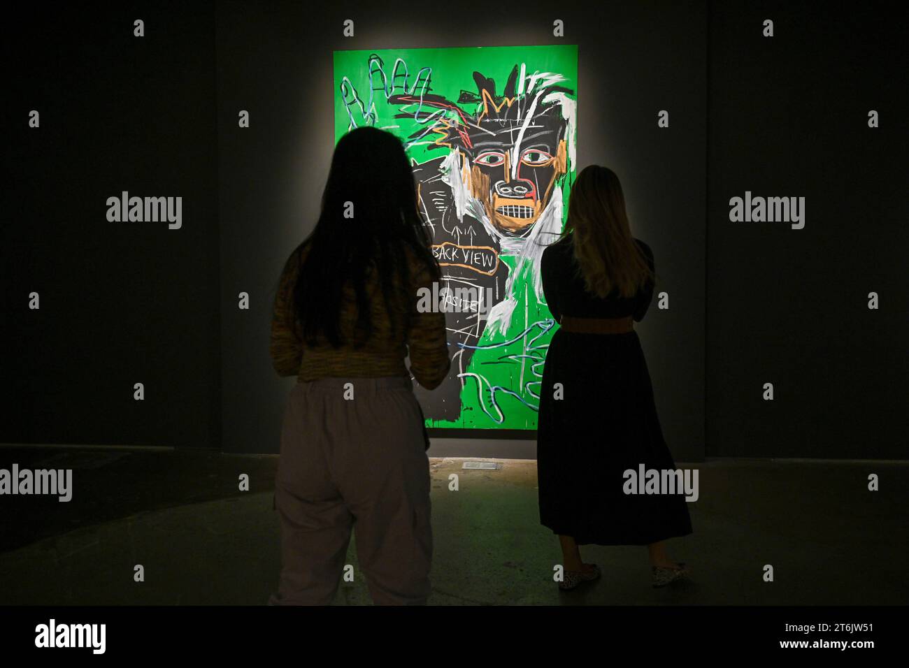 Une peinture de Jean-Michel Basquiat intitulée «Autoportrait en talon, deuxième partie» avec une valeur estimée de 40.000.000 - 60.000.000 USD, exposée à SO Banque D'Images