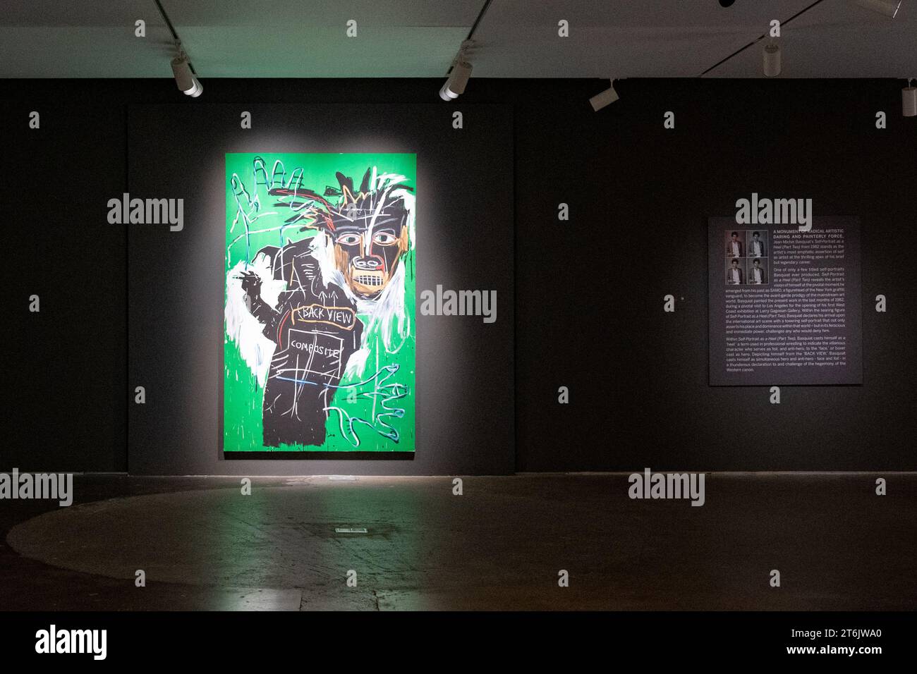 Une peinture de Jean-Michel Basquiat intitulée «Autoportrait en talon, deuxième partie» avec une valeur estimée de 40.000.000 - 60.000.000 USD, exposée à SO Banque D'Images