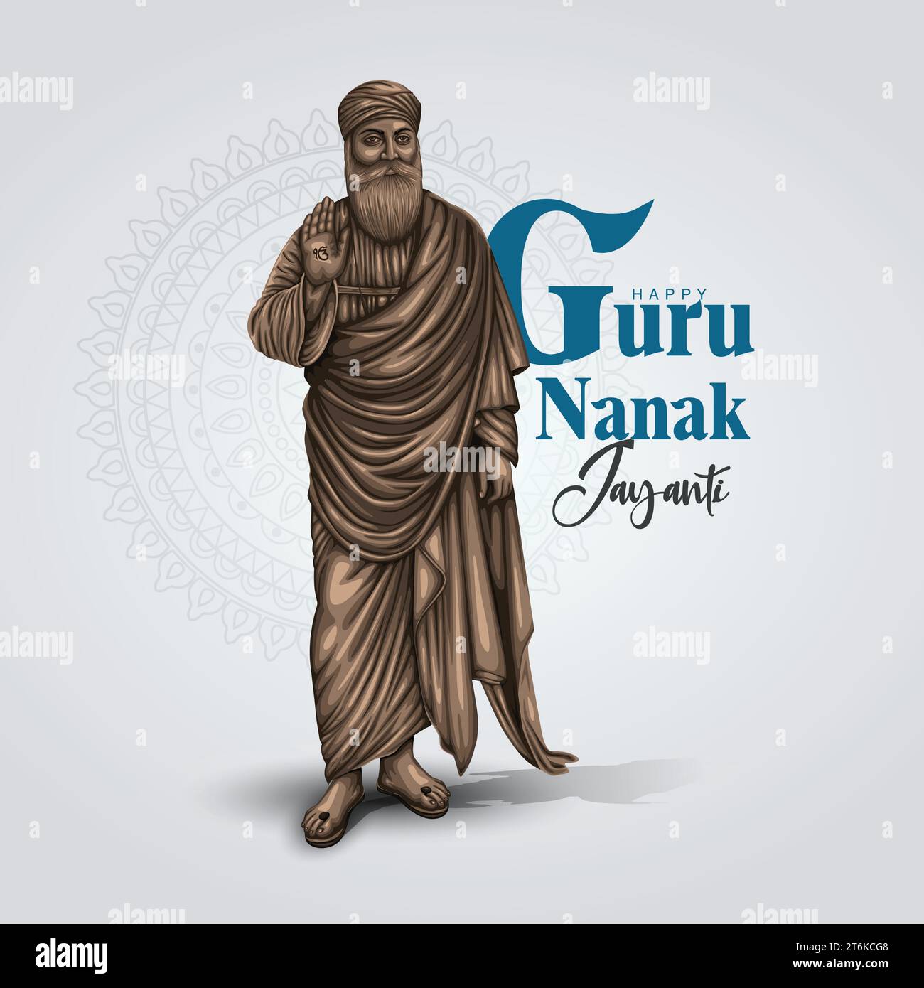 Conception de carte de voeux du festival Happy Guru Nanak Jayanti. Inde Hindu Sikh célébrant l'anniversaire de Guru Nanak Dev. illustration vectorielle abstraite. Illustration de Vecteur