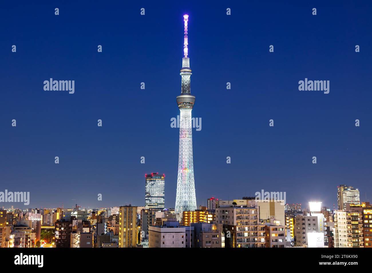Tokyo Skytree Tower avec Skyline au crépuscule de la ville au Japon Banque D'Images