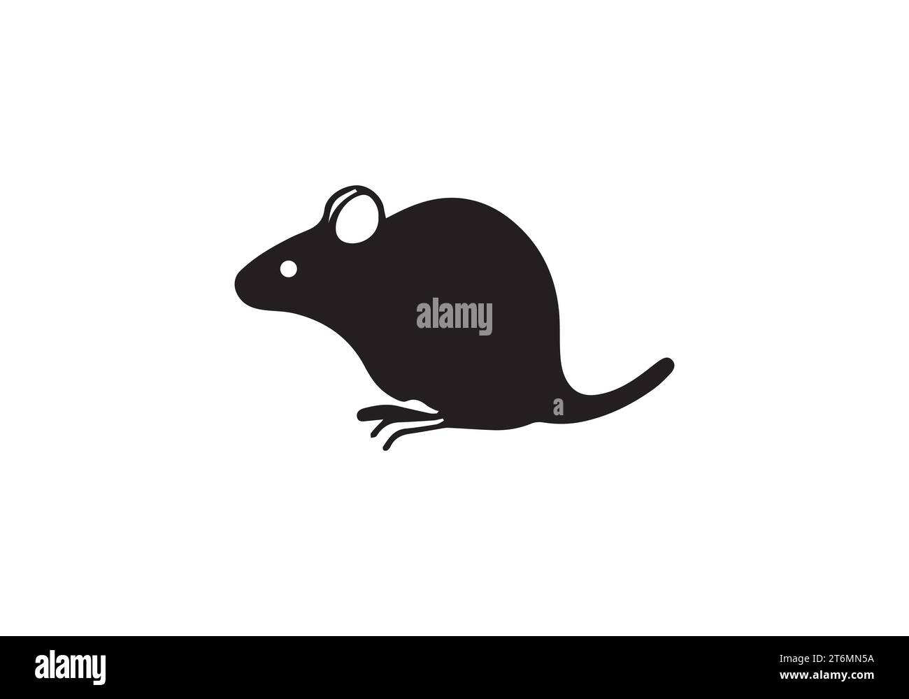 Dessin d'illustration d'icône de style minimal de Rat de bambou Illustration de Vecteur