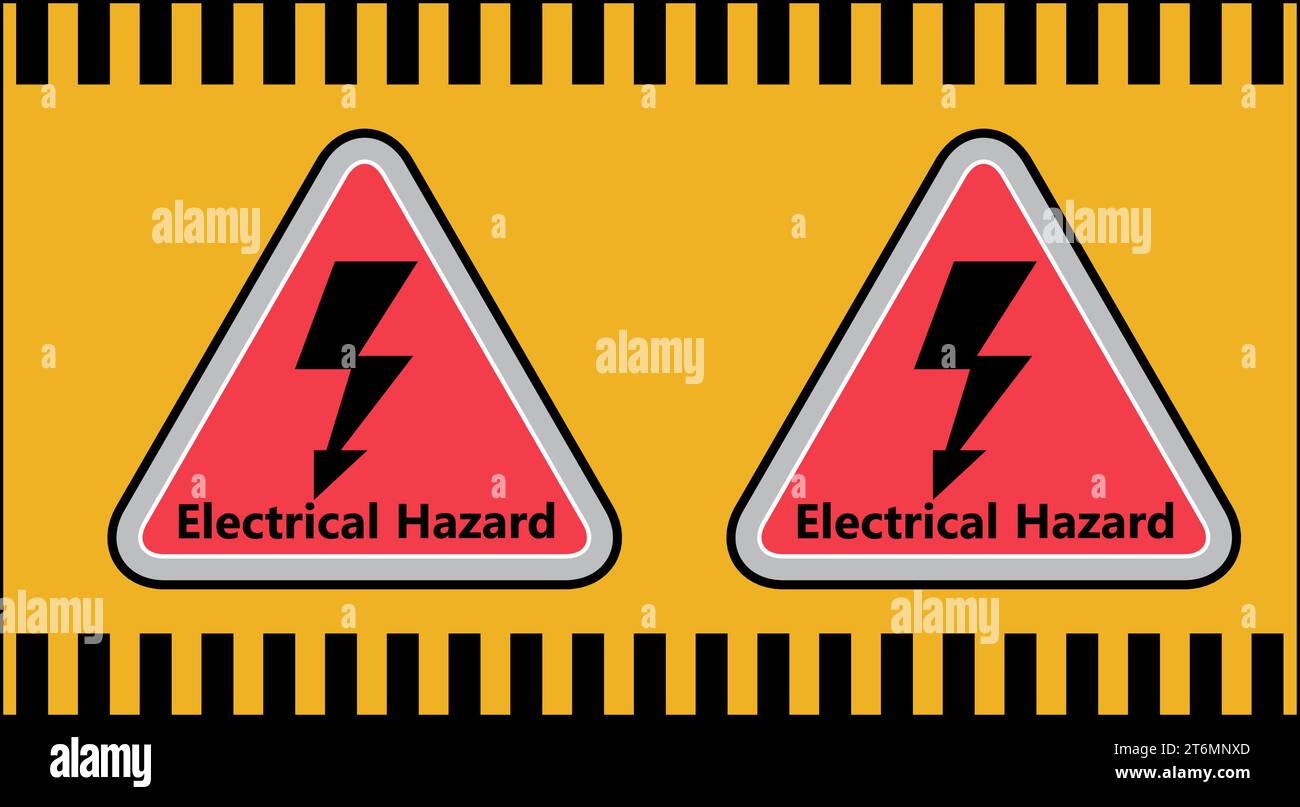 Panneaux d'avertissement relatifs aux risques électriques. Symboles de danger et signes d'avertissement. avertissement attention. signe de danger. icône vecteur attention. Illustration de Vecteur
