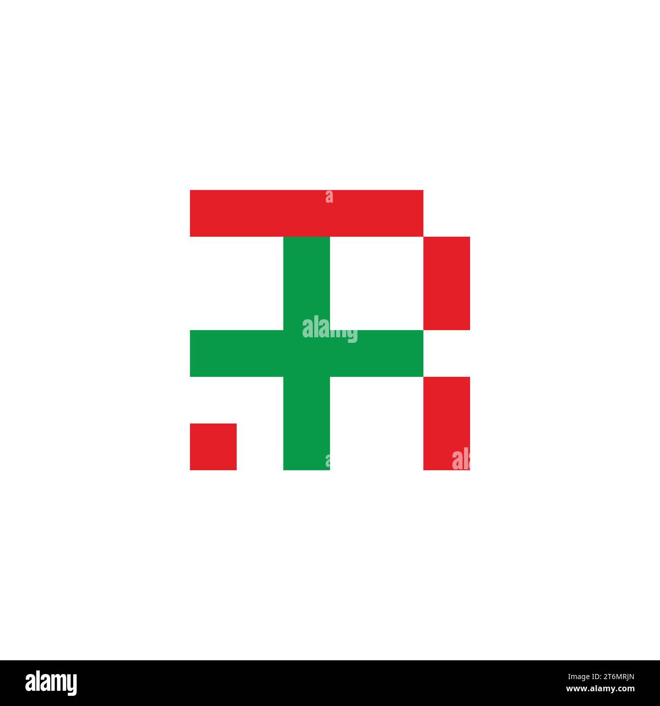 lettre r ligne géométrique simple plus vecteur de logo médical Illustration de Vecteur
