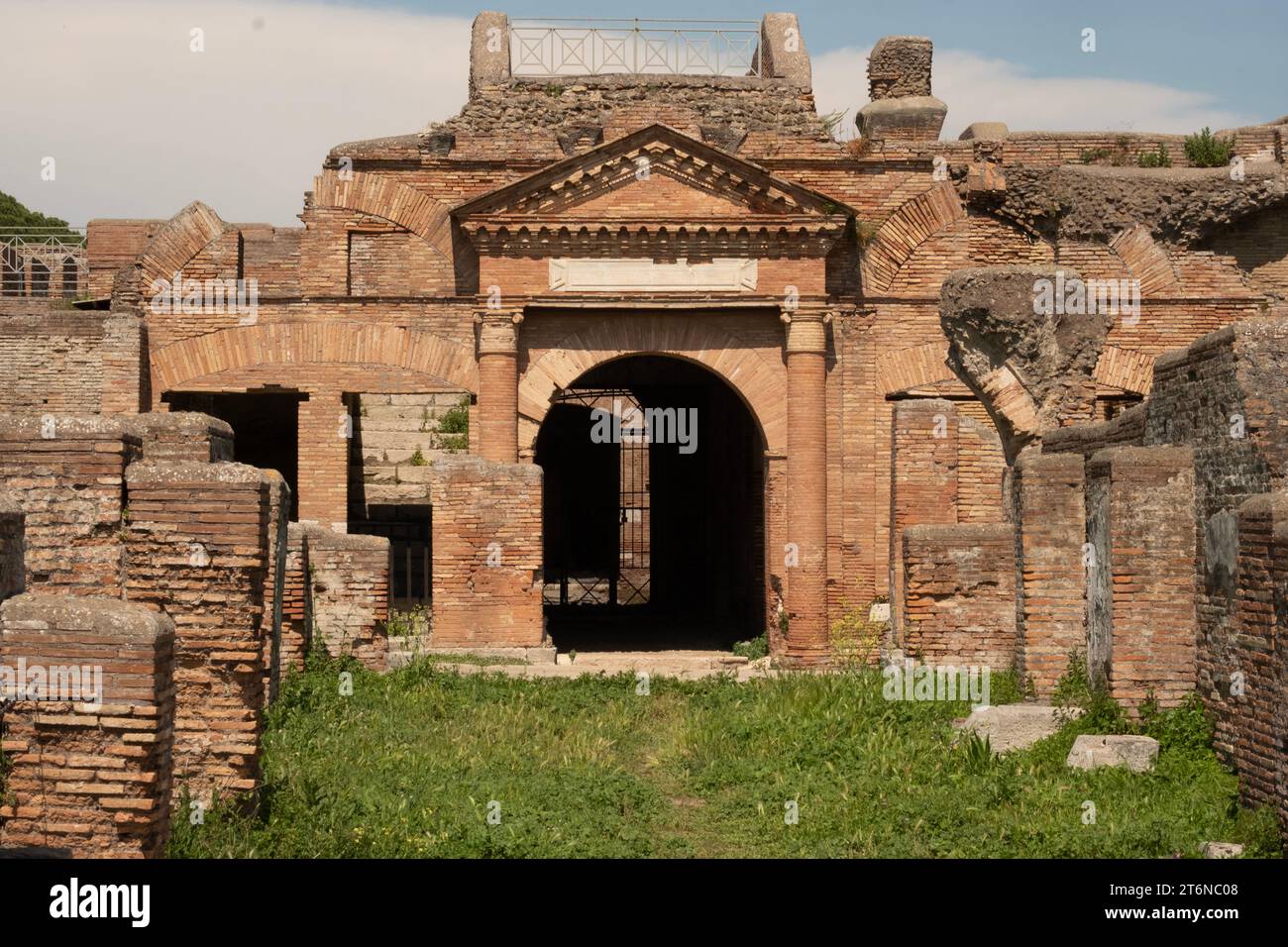 Horrea Epagathiana et Epaphroditiana, ancien bâtiment de magasin romain à Ostia Antica, Rome Banque D'Images