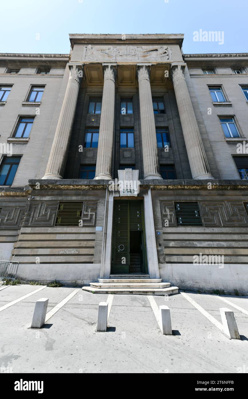 Vue extérieure du Palais de Justice de Marseille, France. Banque D'Images