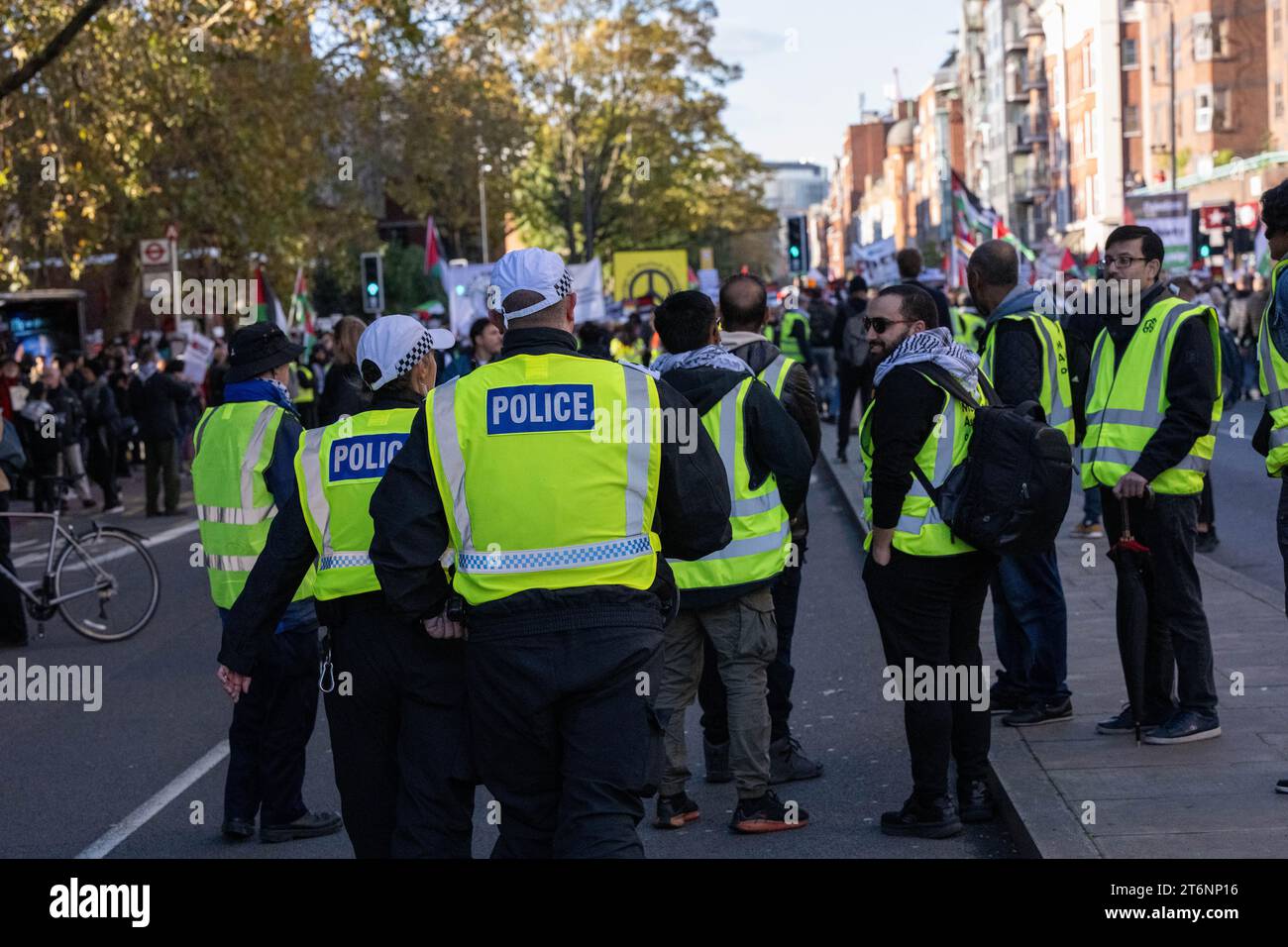 Londres Royaume-Uni 11 novembre 2023 Grand rassemblement Pro Palestine dans le centre de Londres au milieu d'une opération policière serrée. Londres UK crédit Ian DavidsonAlamy Live News Banque D'Images