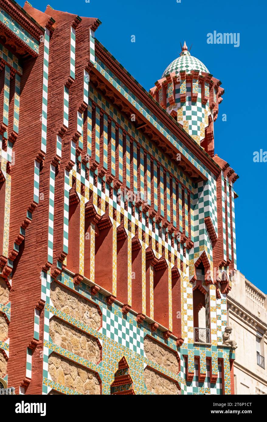 Casa Vicens Gaudí, Barcelone, Espagne Banque D'Images