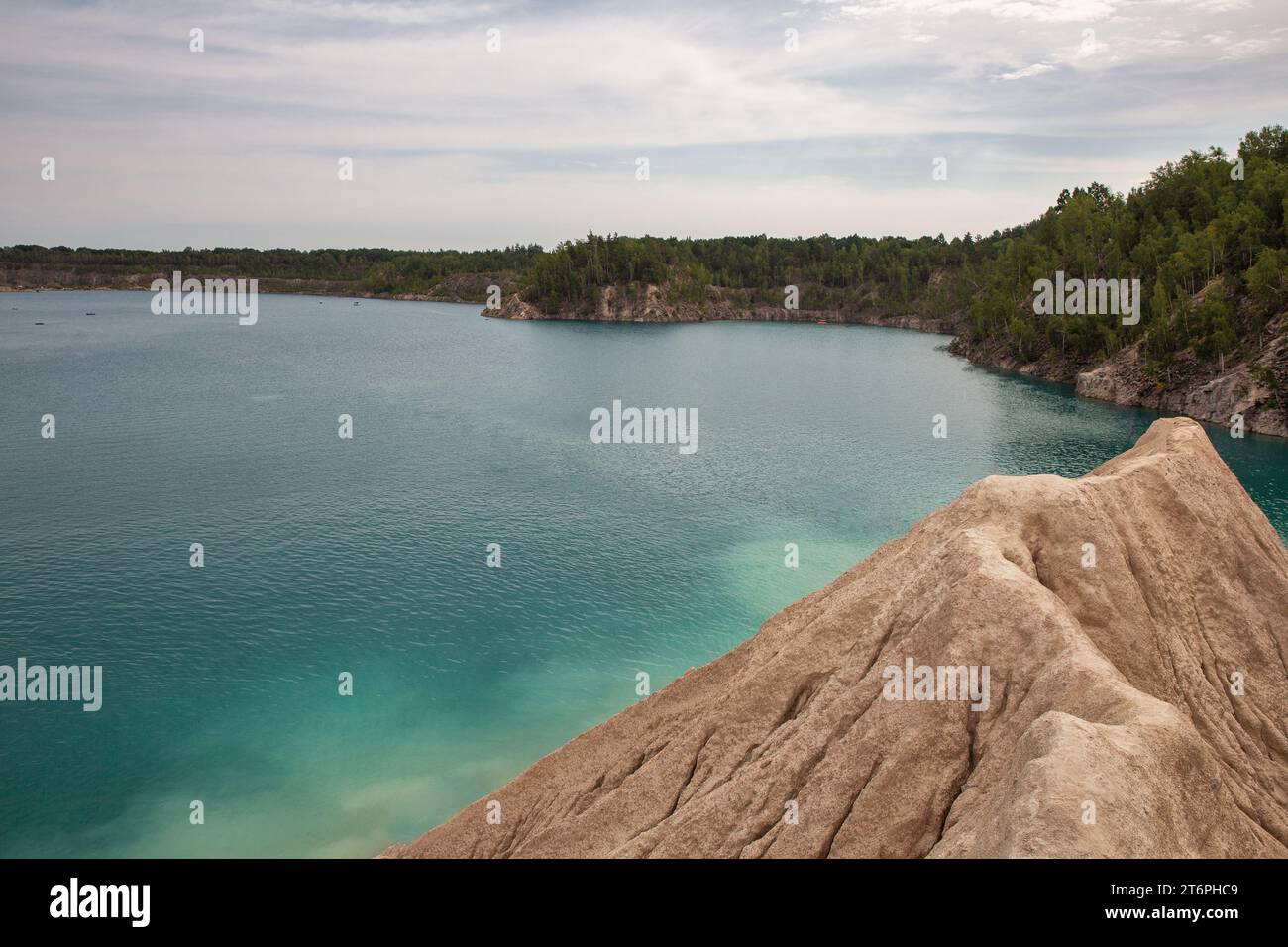 Vue ci-dessus sur la carrière de Druzhbivsky, Ukraine. Banque D'Images