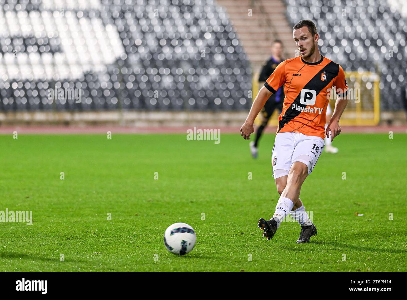 Christophe Janssens (16 ans) de KMSK Deinze photographié lors d'un match de football entre RSCA futures et KMSK Deinze lors de la 12e journée de la saison Challenger Pro League 2023-2024 , le samedi 11 novembre 2023 à Brussel , Belgique . PHOTO SPORTPIX | Stijn Audooren Banque D'Images