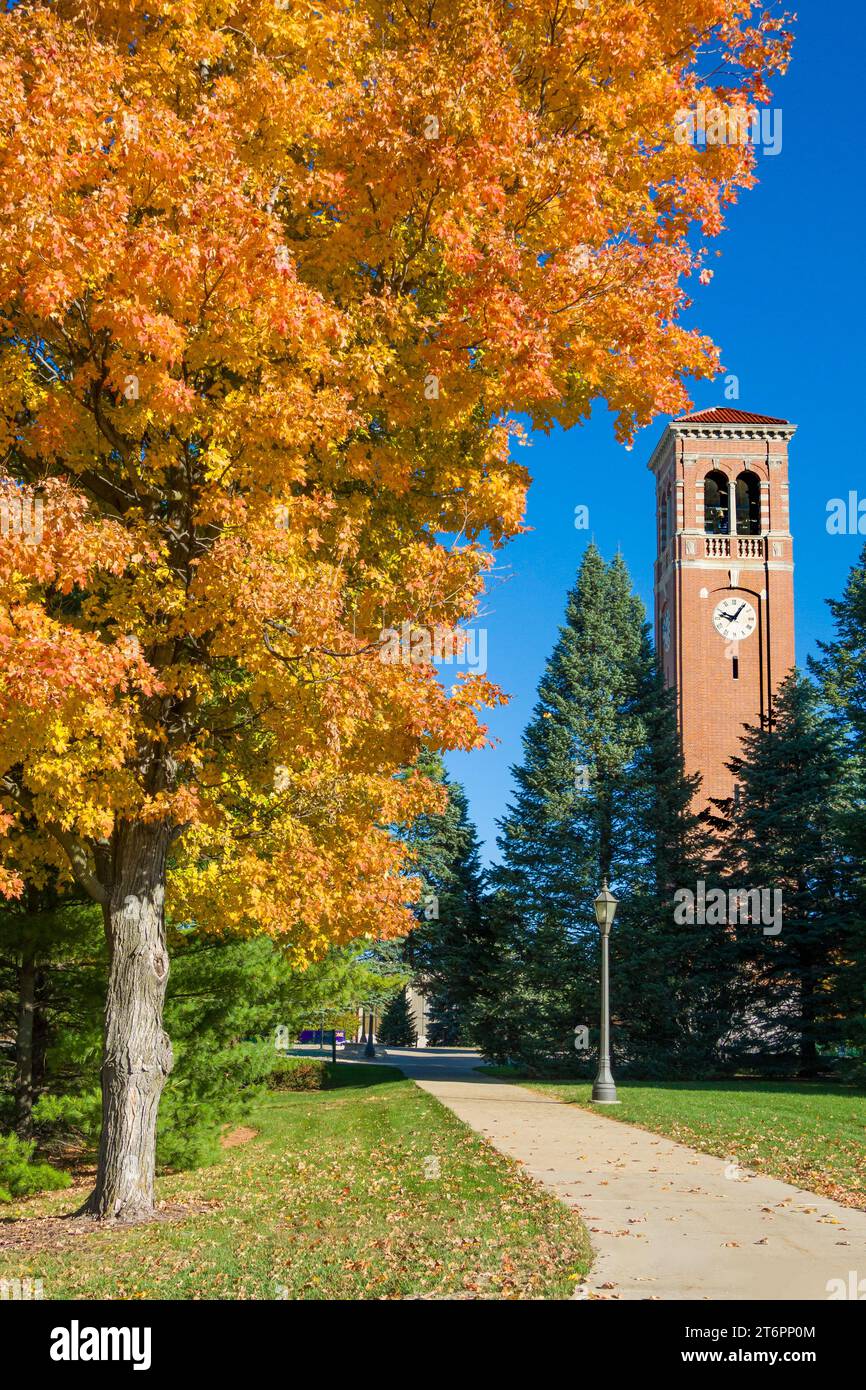 CEDAR FALLS, IA, USA - 21 OCTOBRE 2023 : sur le campus de l'Université de l'Iowa du Nord. Banque D'Images