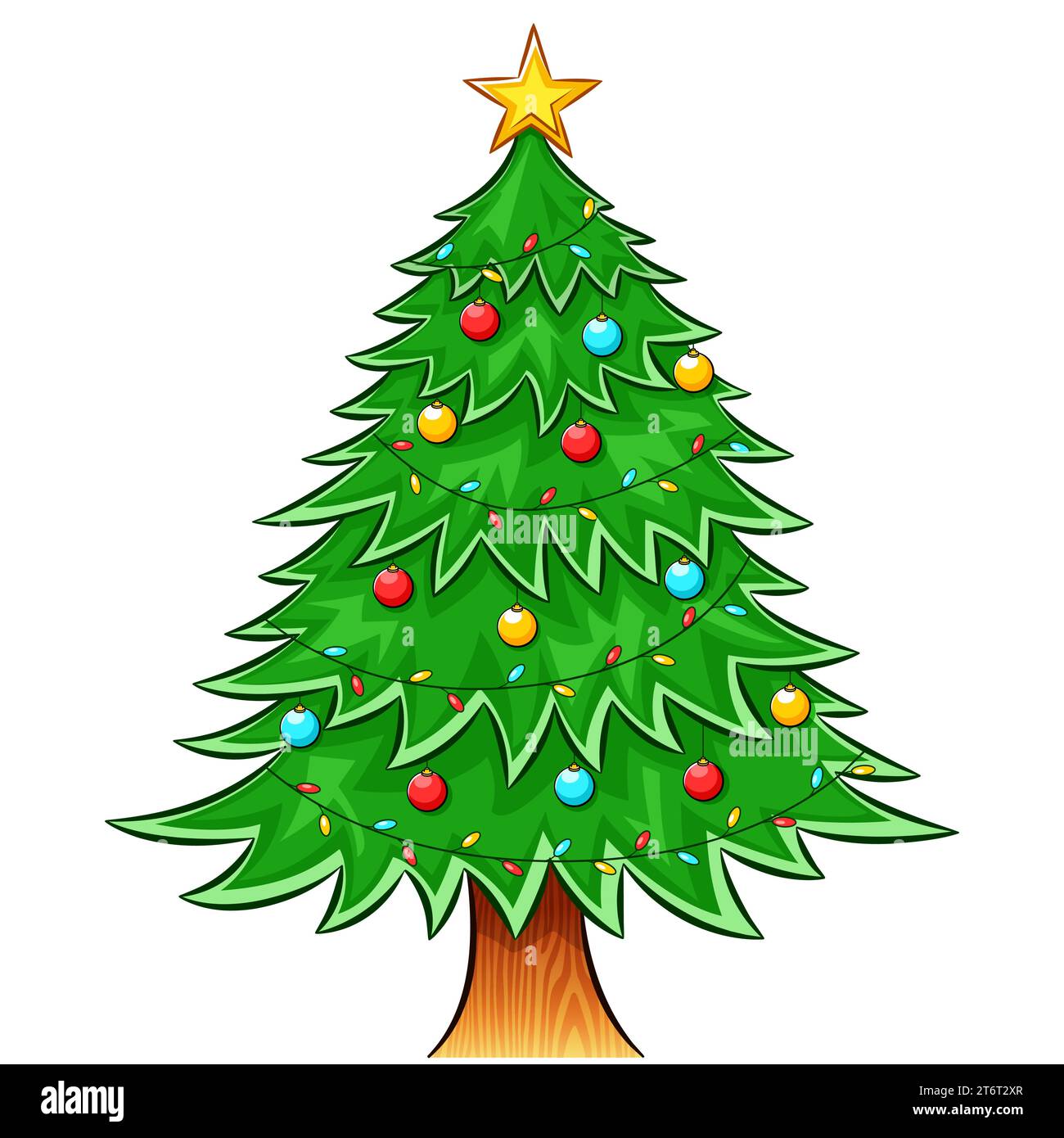 Illustration de l'arbre de Noël sur fond blanc Illustration de Vecteur