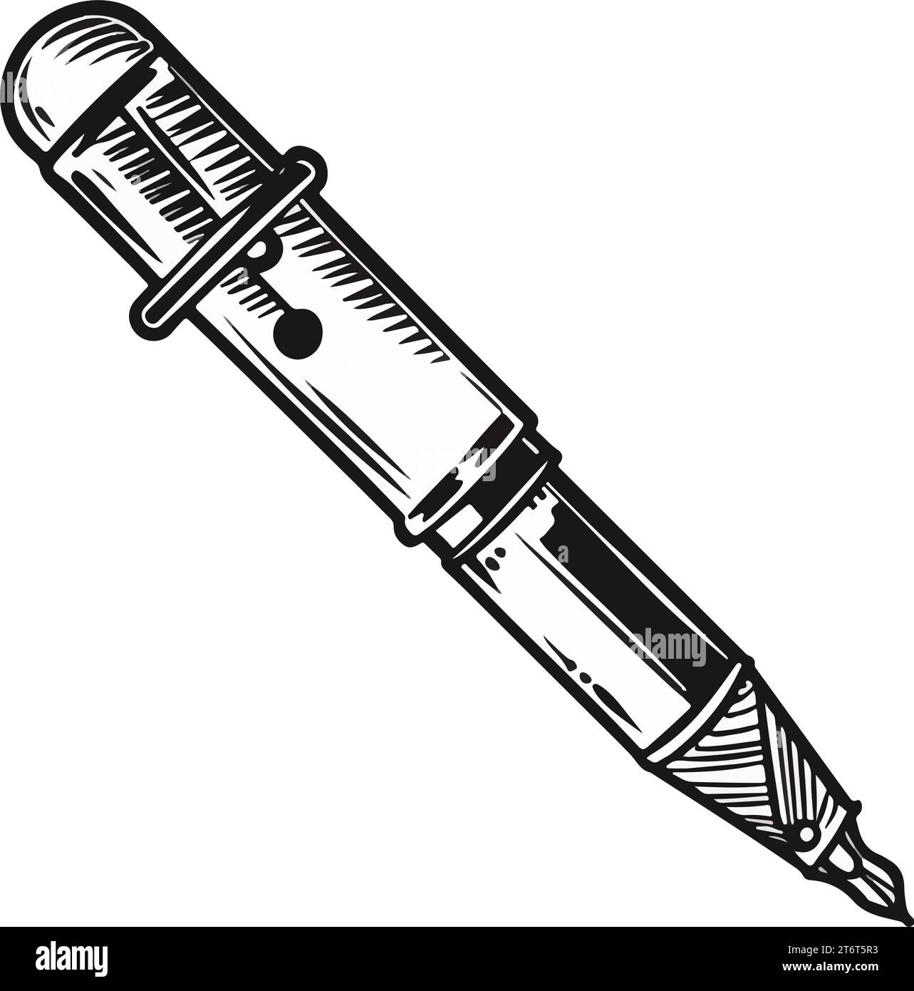 stylo plume funky, outil d'écriture unique, designs de stylo vibrants, stylos à encre artistique, instruments d'écriture colorés, stylos plume élégants, stylo créatif co Illustration de Vecteur