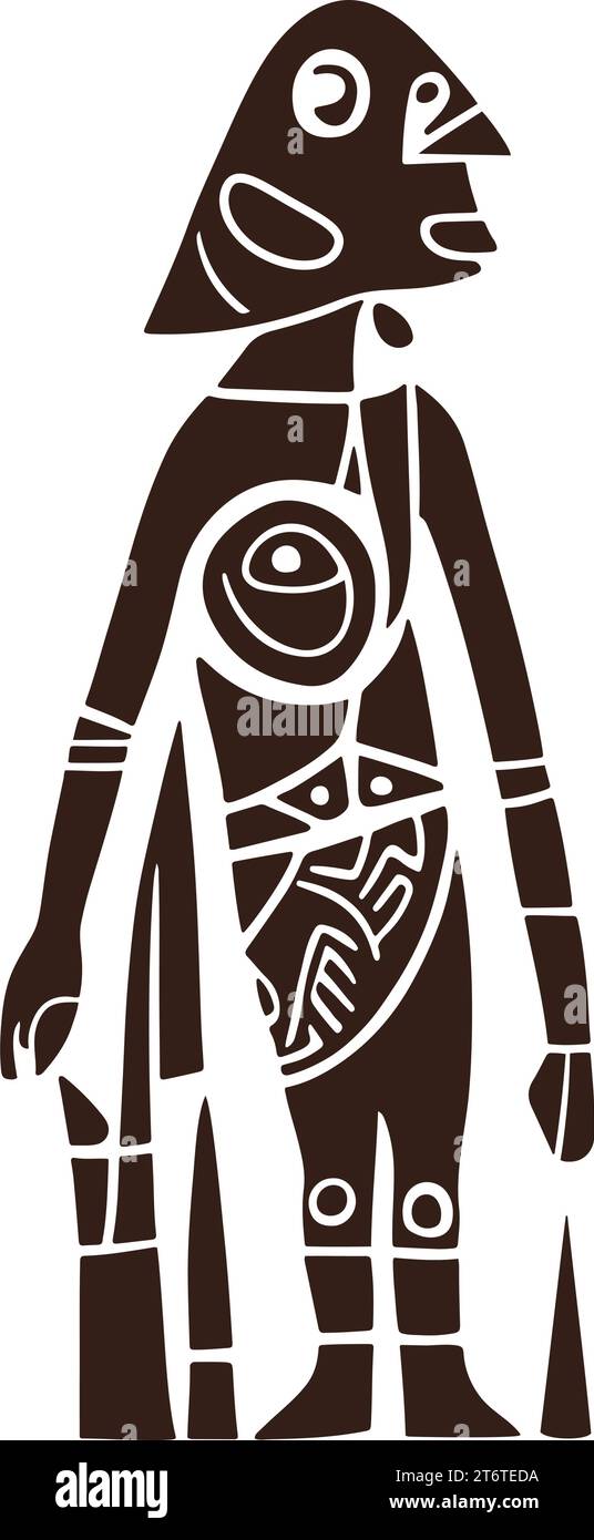 Illustration de la figure dans le style de l'art primitif et indigène Illustration de Vecteur