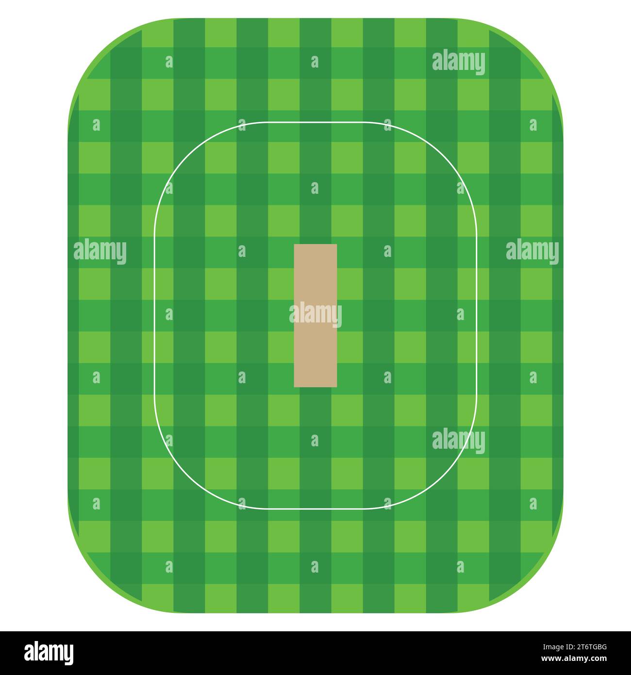 Vue de dessus Cricket Green Field Pitch fond vert coloré, Illustration vectorielle Abstract image modifiable Illustration de Vecteur