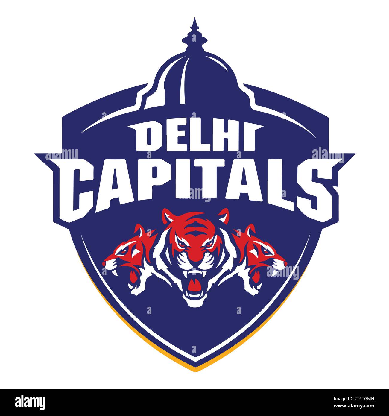 Delhi Capitals logo Club de cricket professionnel indien, Illustration vectorielle Abstract image modifiable Illustration de Vecteur