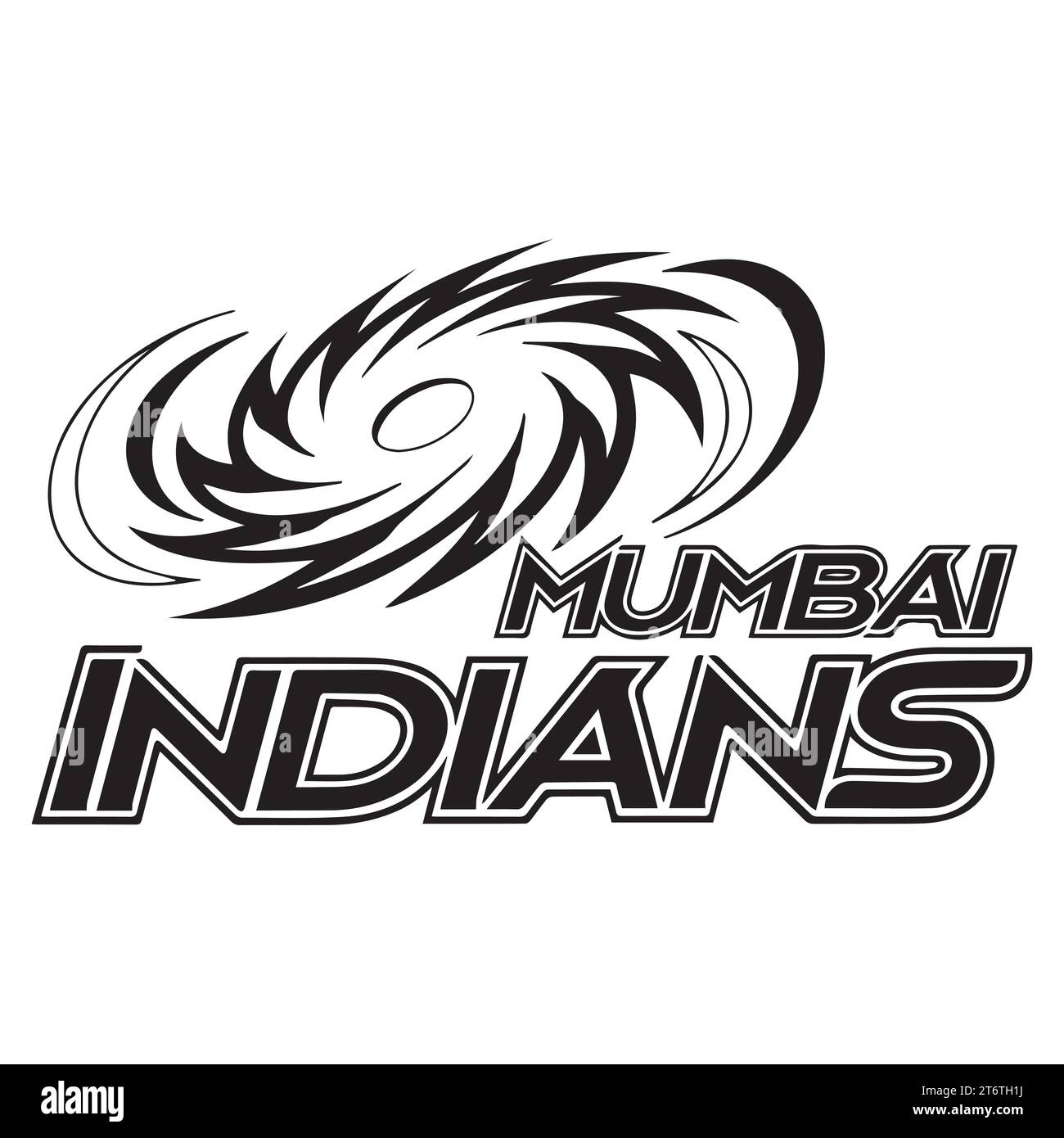Mumbai Indians logo Black style Club de cricket professionnel indien, Illustration vectorielle Abstract image modifiable Illustration de Vecteur