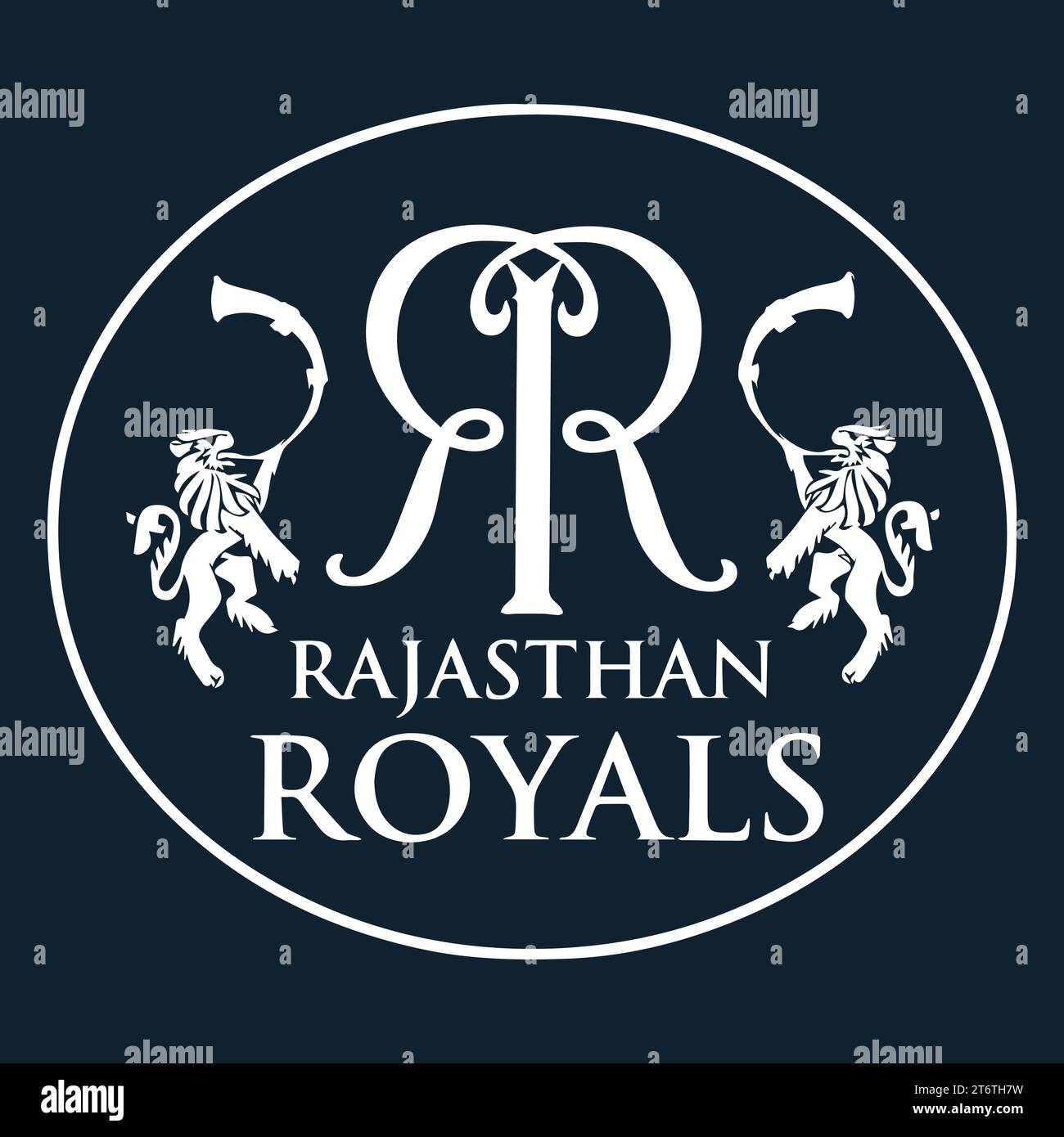 Rajasthan Royals logo White style Club de cricket professionnel indien, Illustration vectorielle image modifiable abstraite Illustration de Vecteur