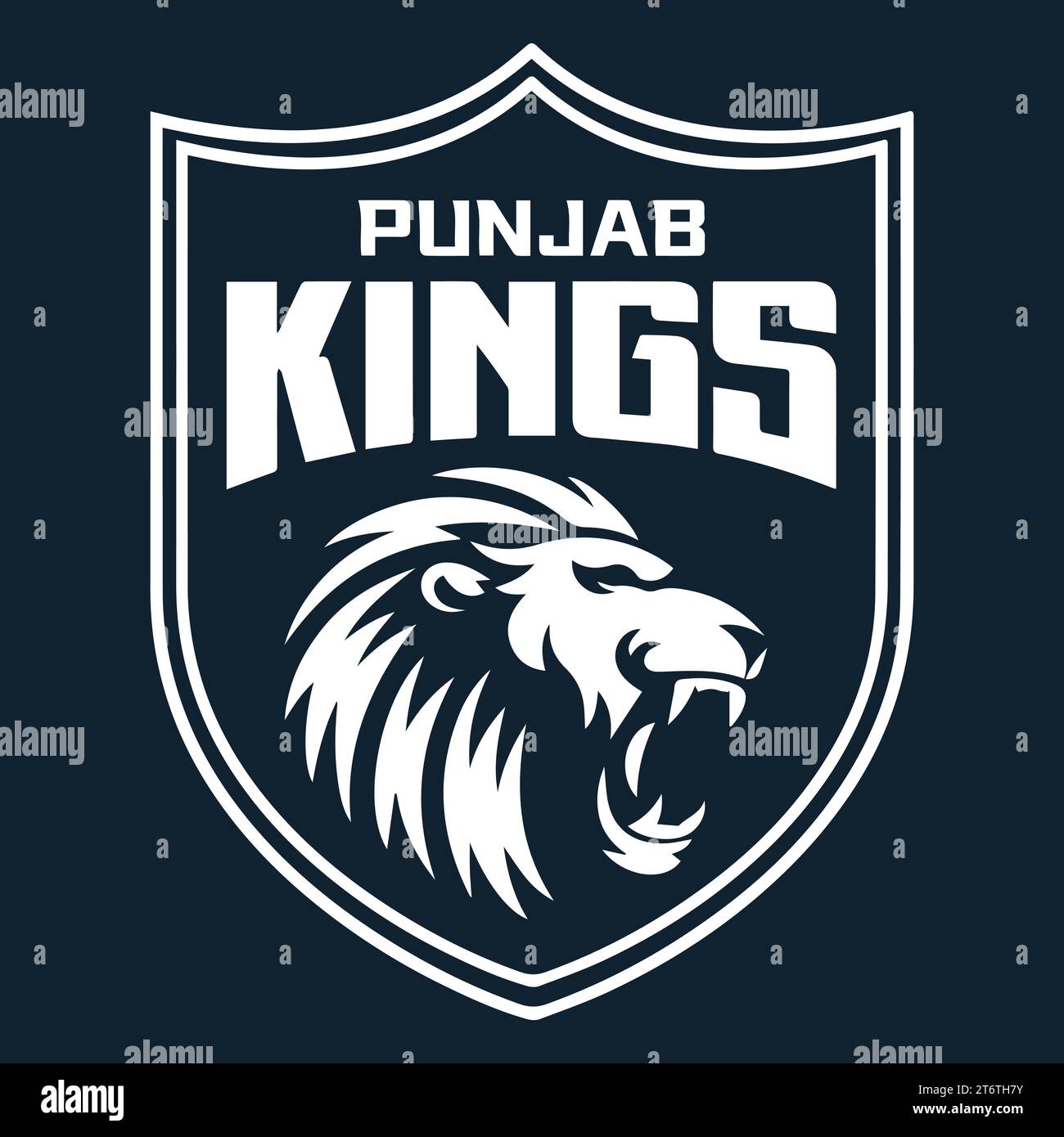 Punjab Kings logo White style Club de cricket professionnel indien, Illustration vectorielle Abstract image modifiable Illustration de Vecteur